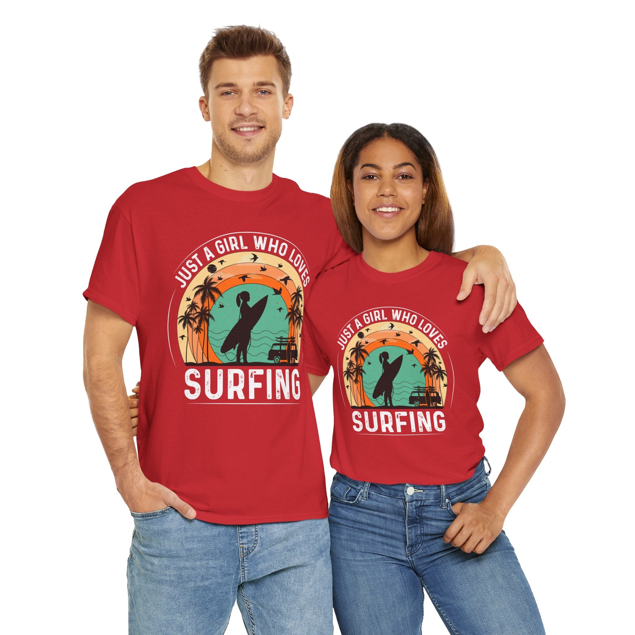Beach Girl Surfing Retro Tee
