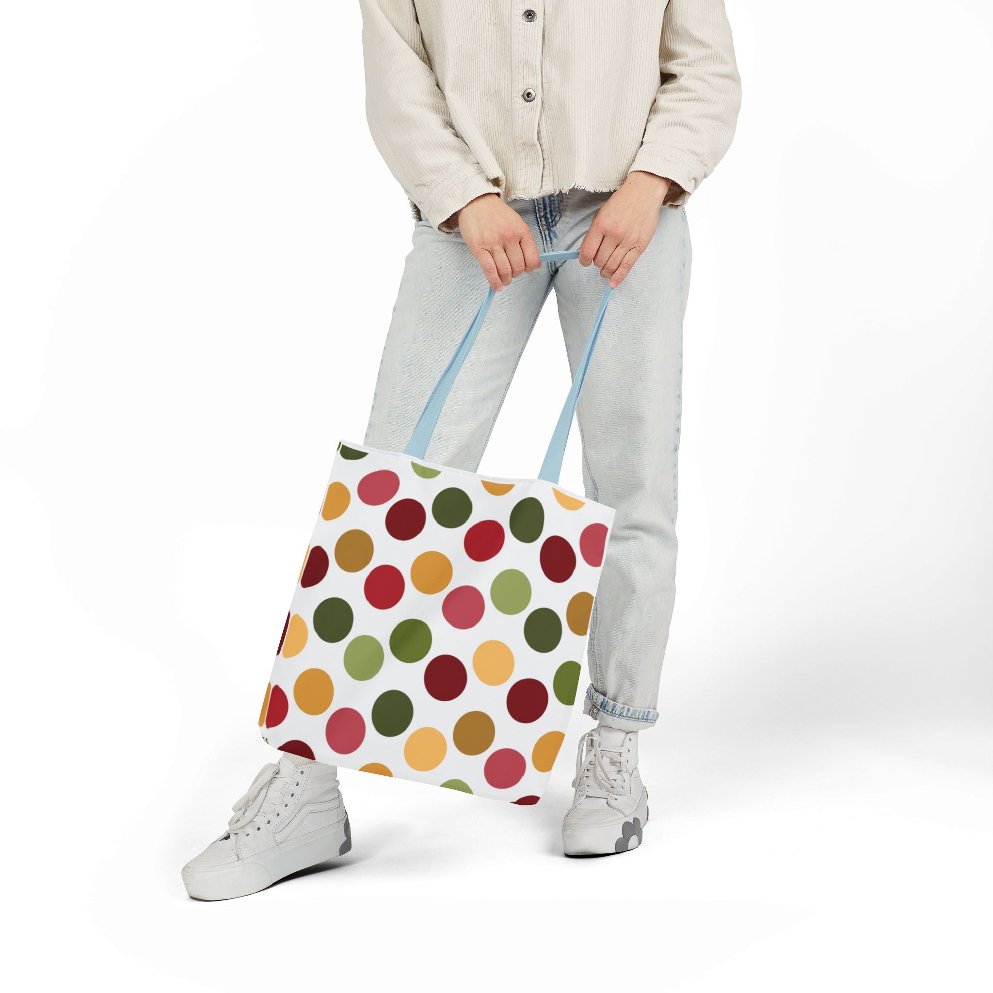 Colorful Polka Dot Canvas Tote Bag