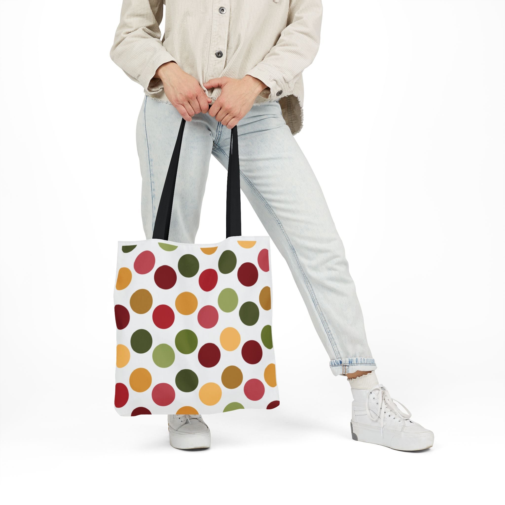 Colorful Polka Dot Canvas Tote Bag