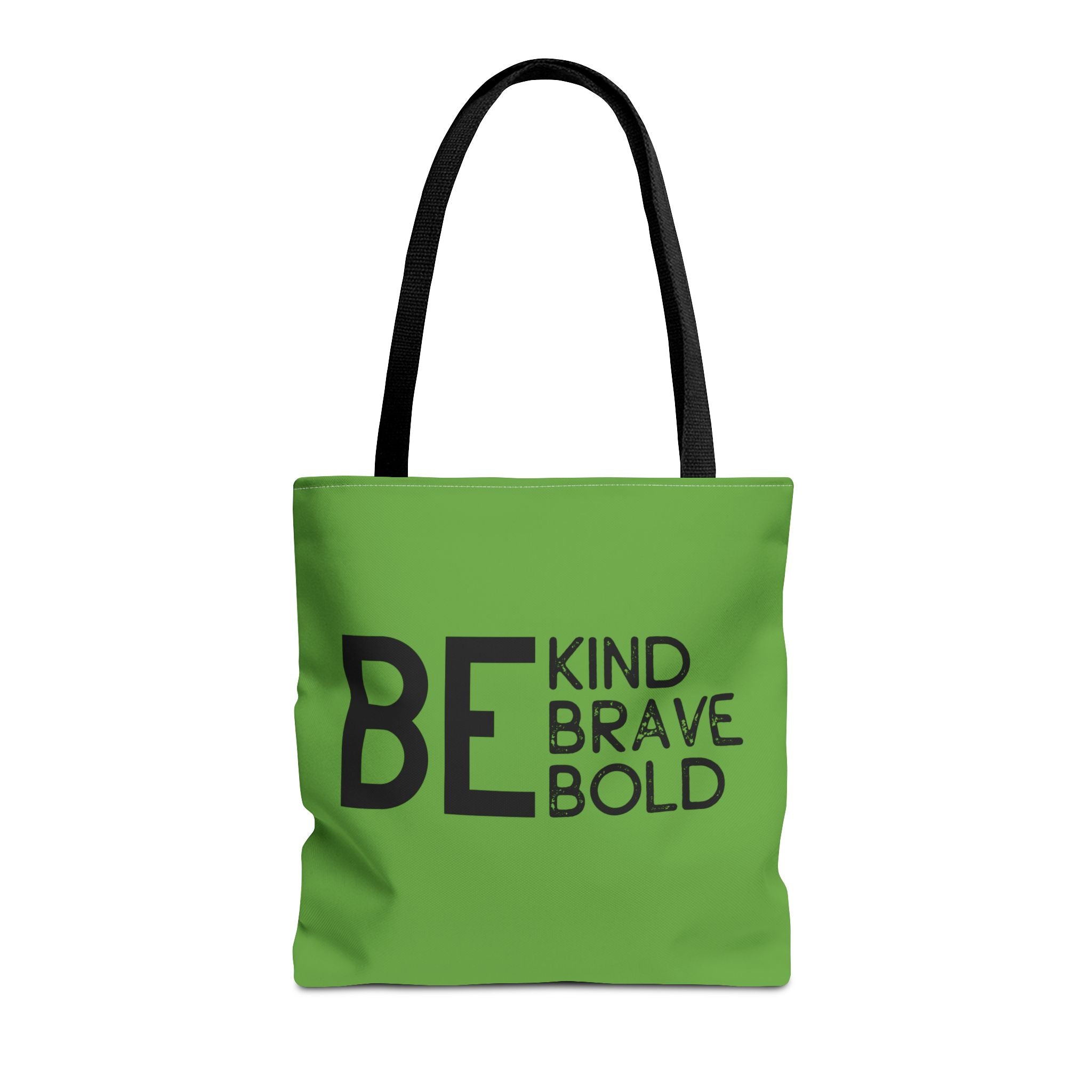 Inspirational Tote Bag - Be Kind Brave Bold - Eco-Friendly Carryall - Green