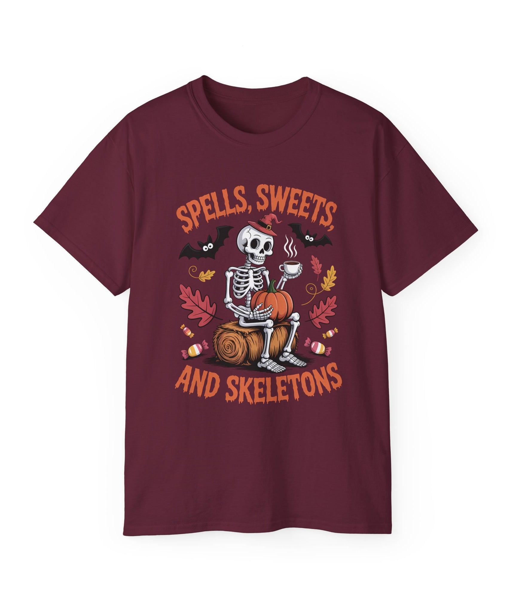 Cute Skeleton Witch Halloween T-Shirt