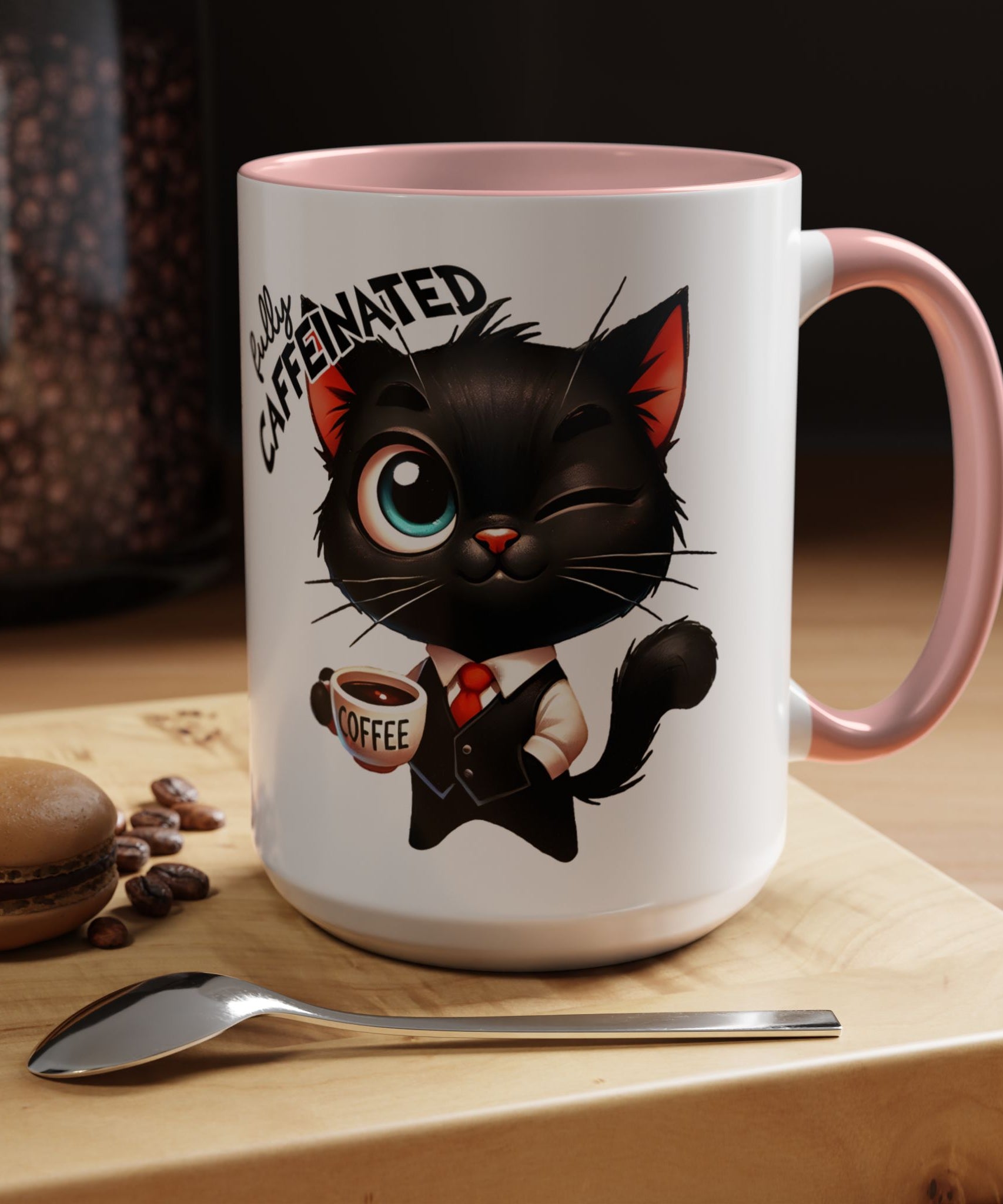 Cute Black Cat Accent Coffee Mug  Gallory Hive