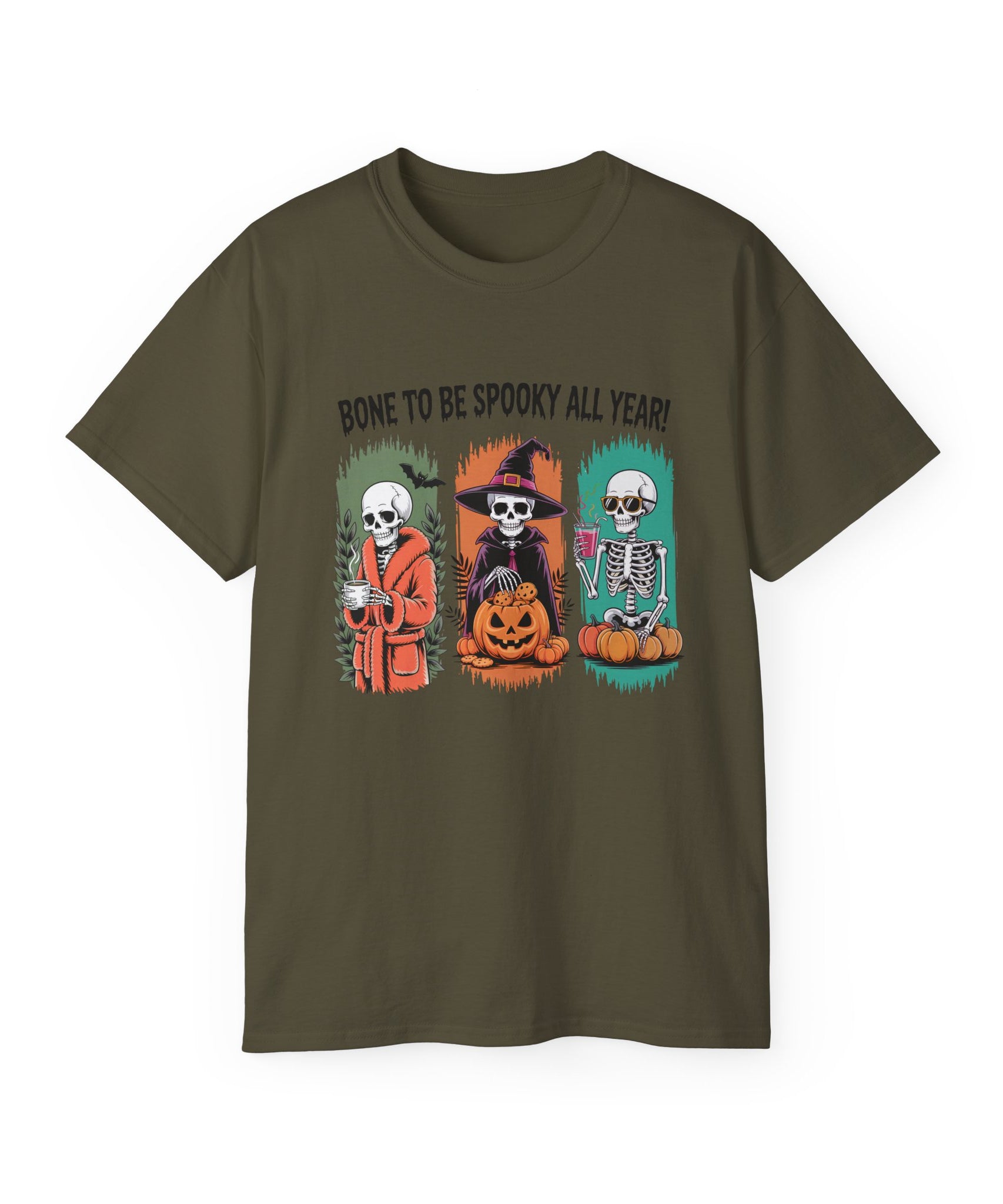 Spooky All Year Skeleton Halloween Tee | Gallory Hive