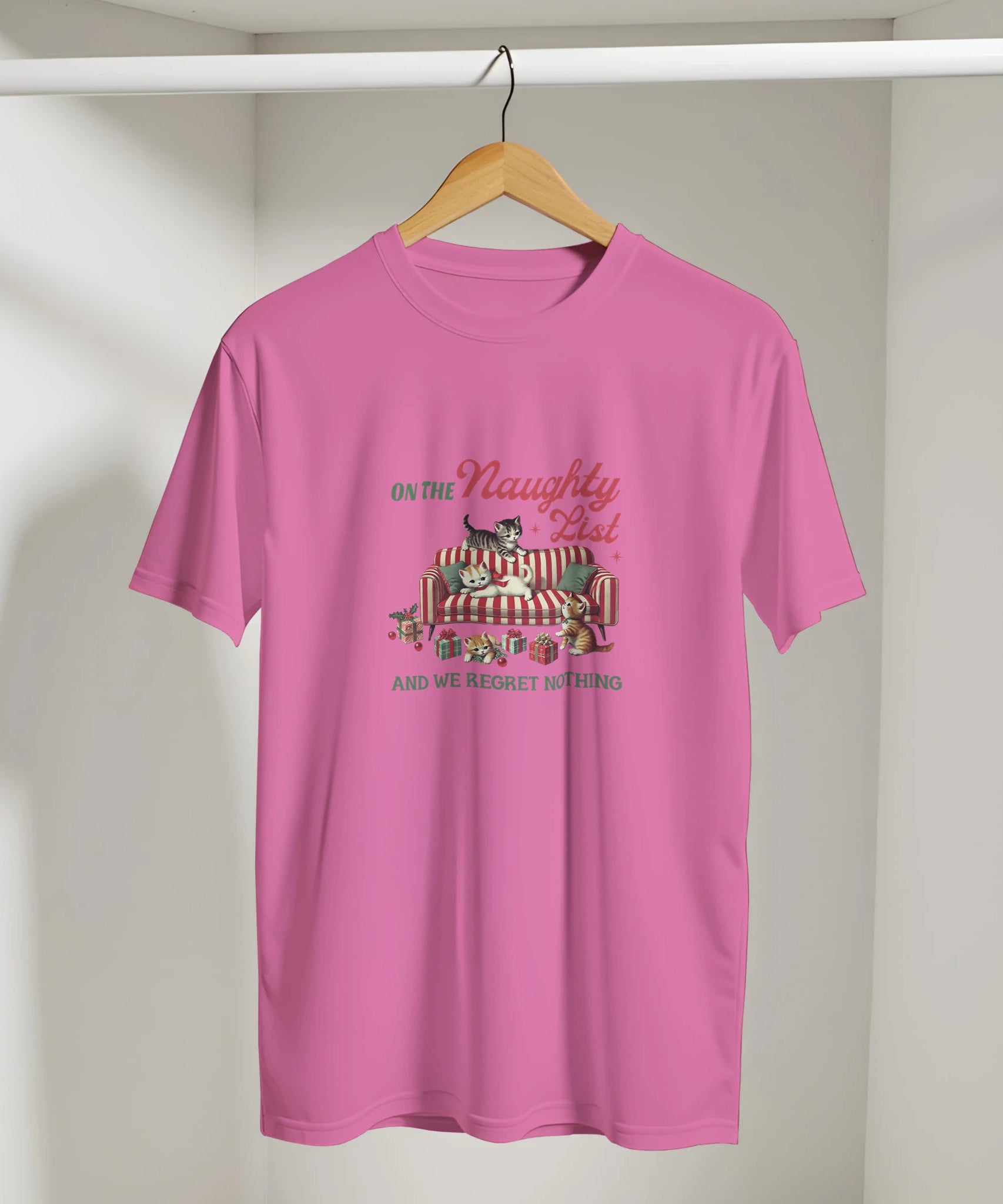 Retro Naughty Kittens Christmas Tee | Gallory Hive