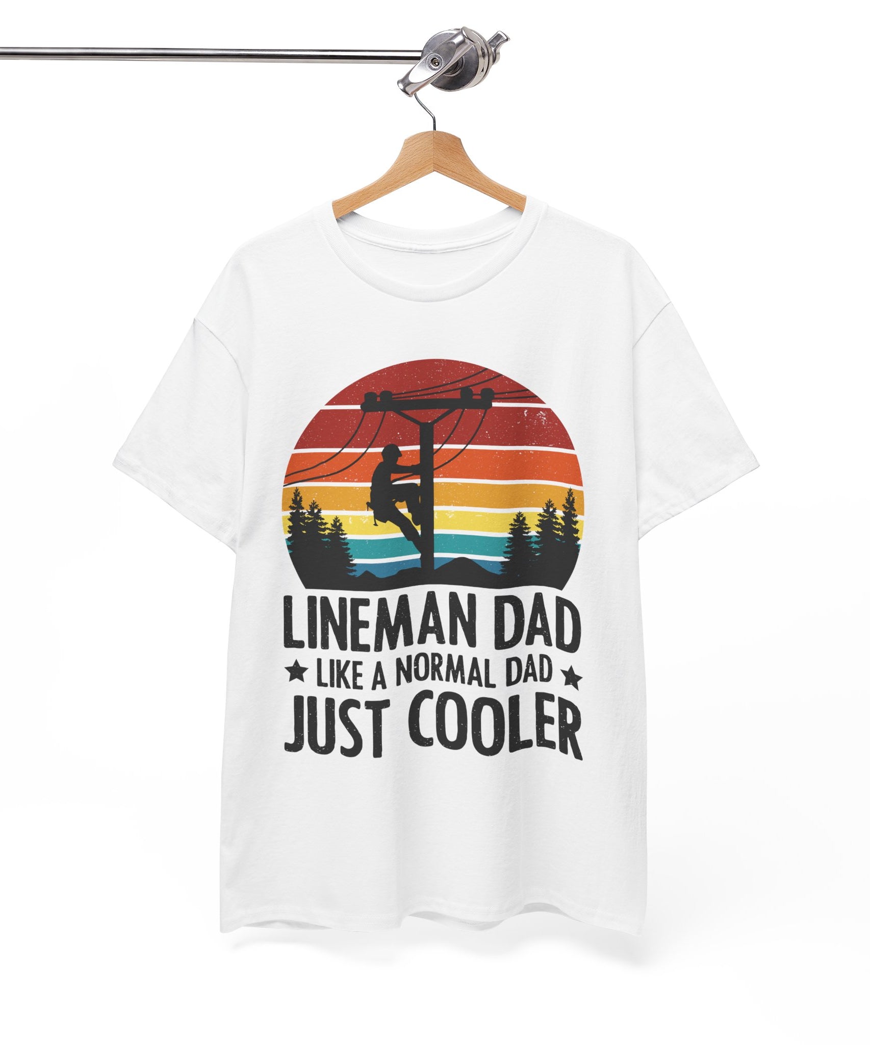 Lineman Tee – Bold Sunset & Power Lines | Gallory Hive
