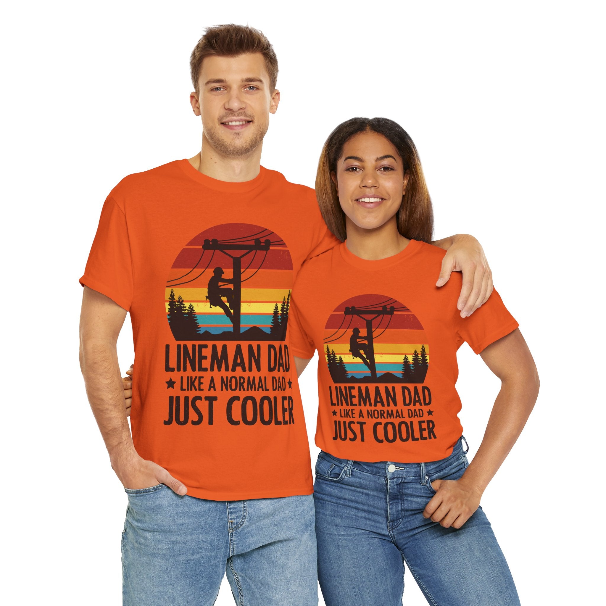 Lineman Tee – Bold Sunset & Power Lines