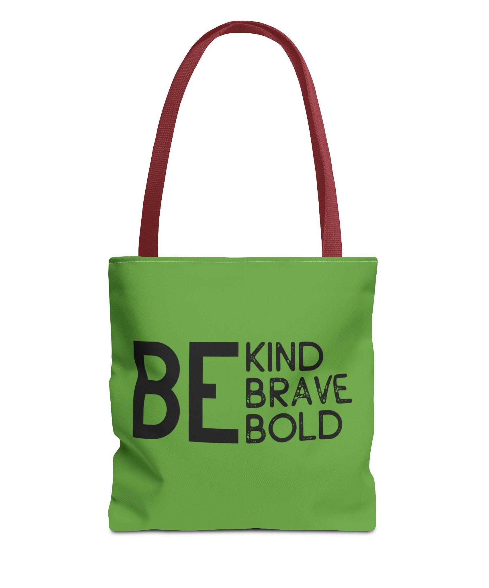 Inspirational Tote Bag - Be Kind Brave Bold - Eco-Friendly Carryall - Green