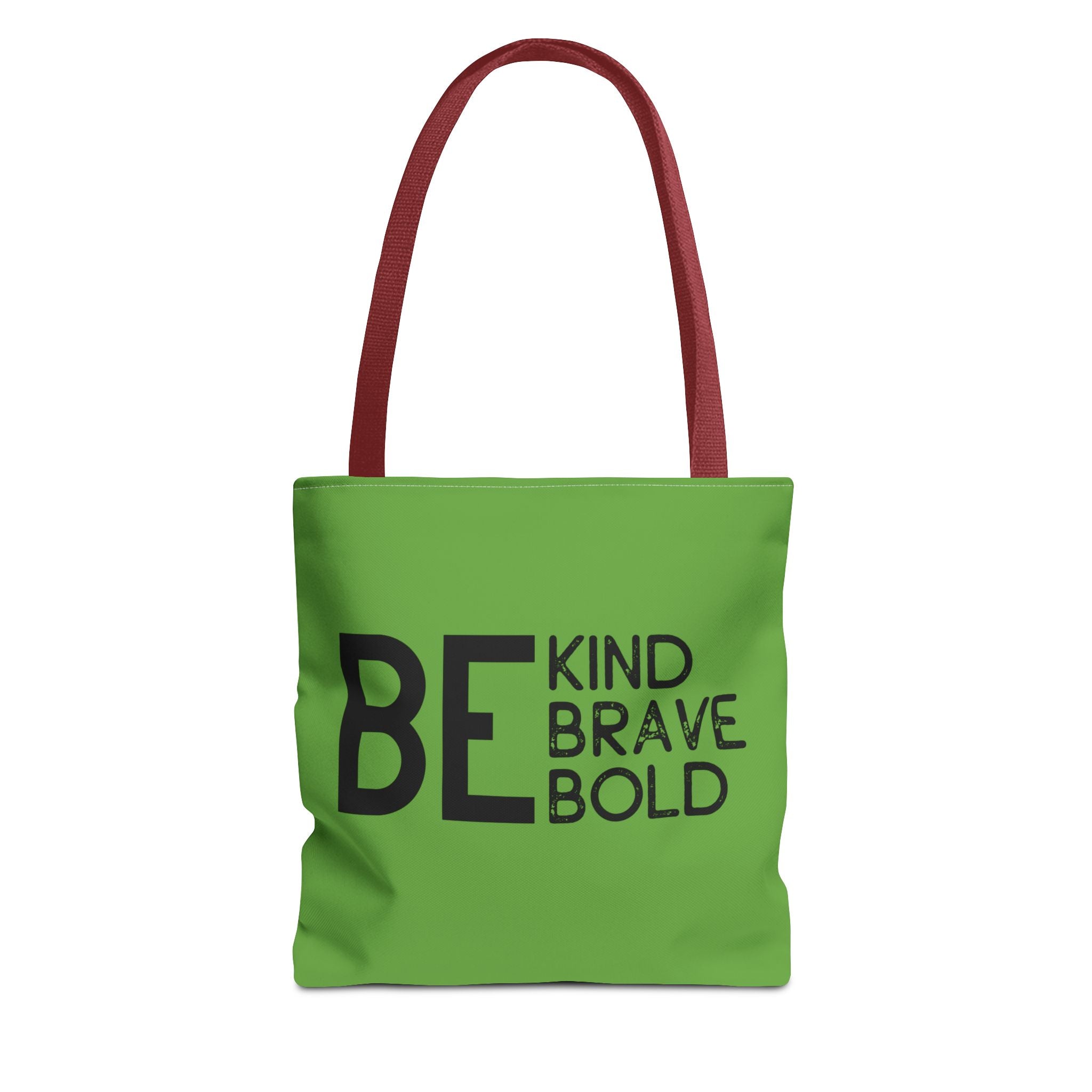 Inspirational Tote Bag - Be Kind Brave Bold - Eco-Friendly Carryall - Green