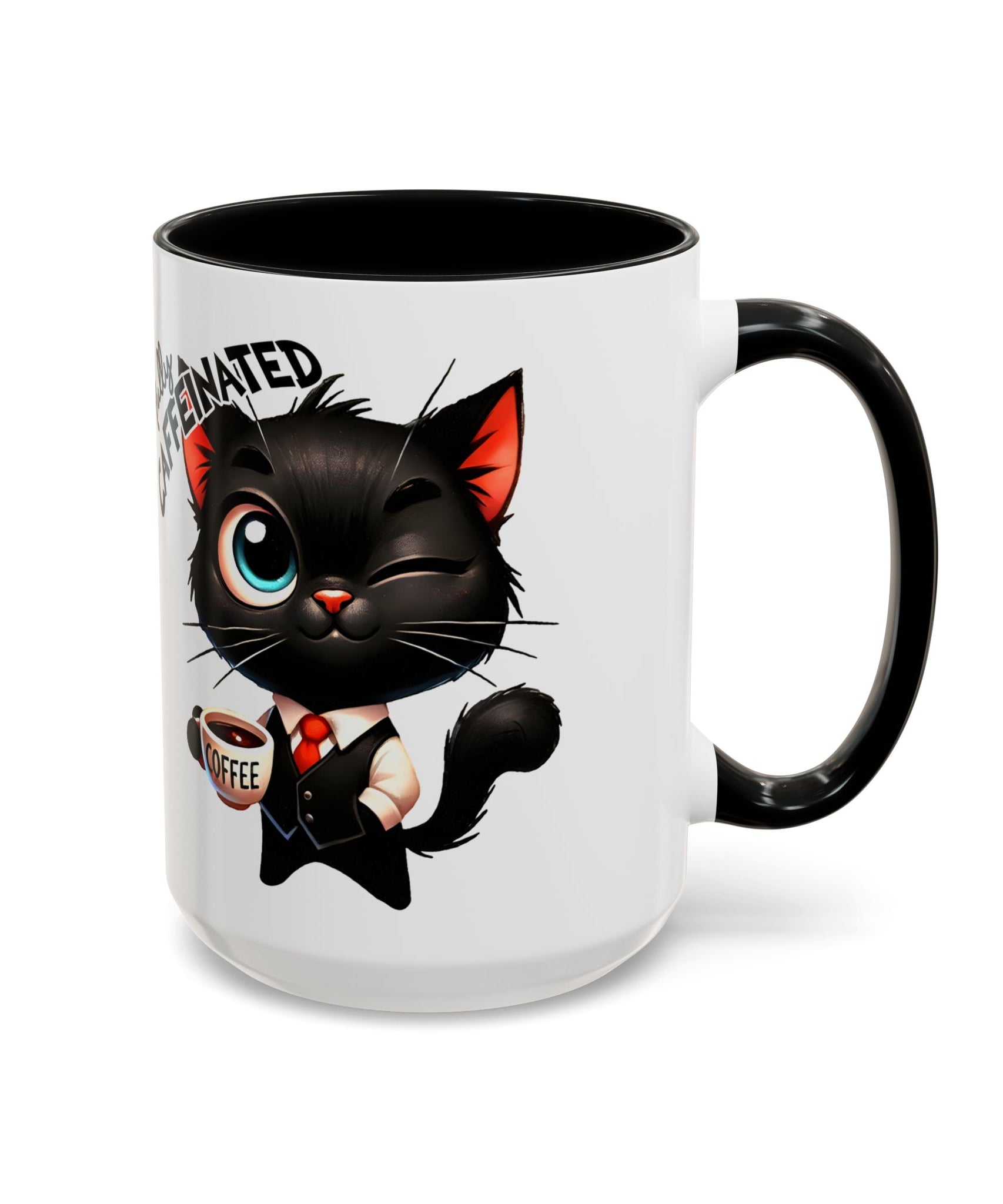 Cute Black Cat Accent Coffee Mug  Gallory Hive