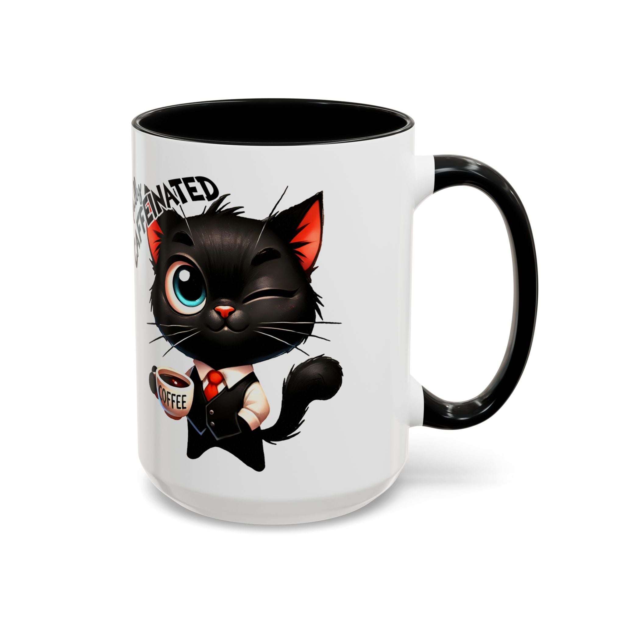 Cute Black Cat Accent Coffee Mug  Gallory Hive