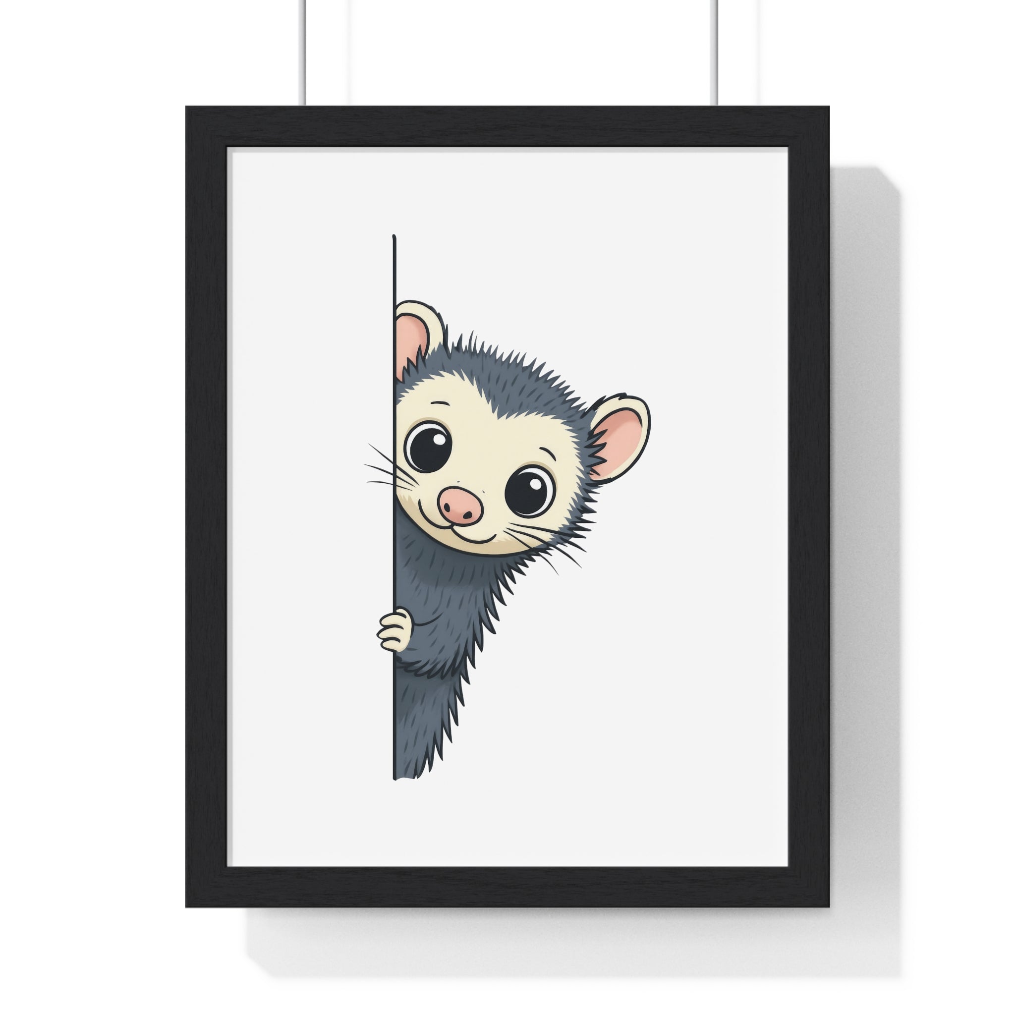 Playful Opossum Wooden Frame Wall Décor