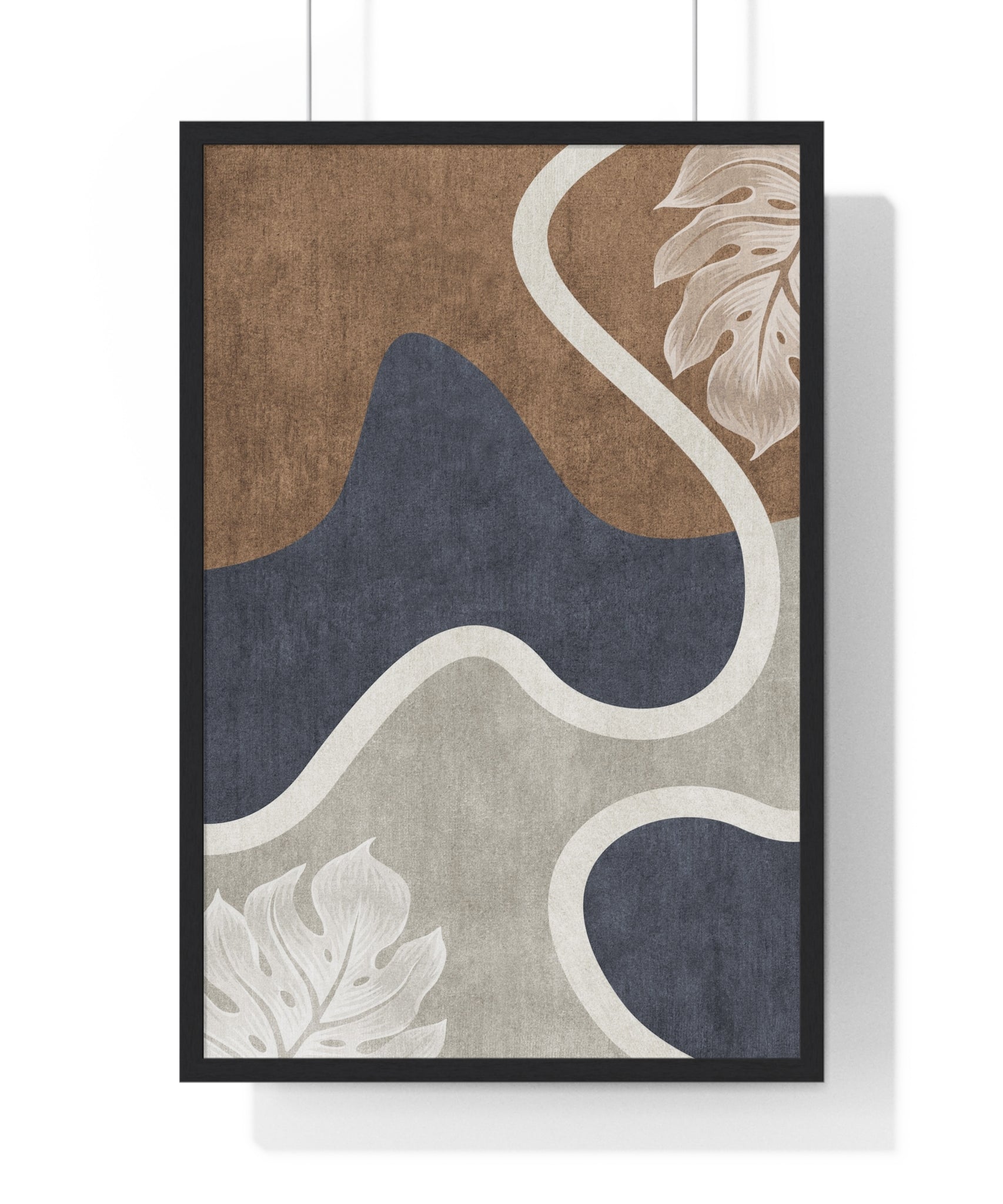 Leaf Geometric Background Premium Wood Framed Poster