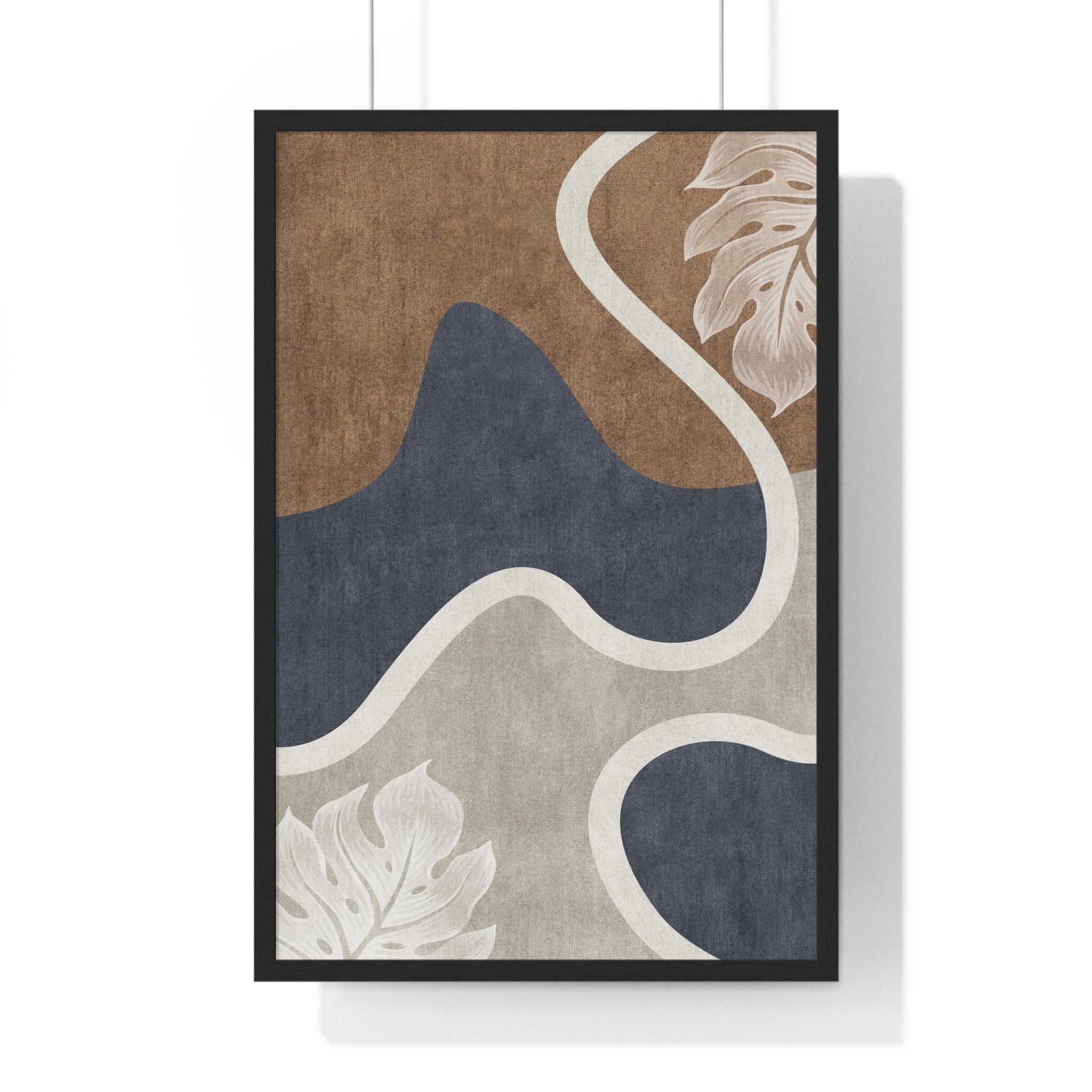 Leaf Geometric Background Premium Wood Framed Poster