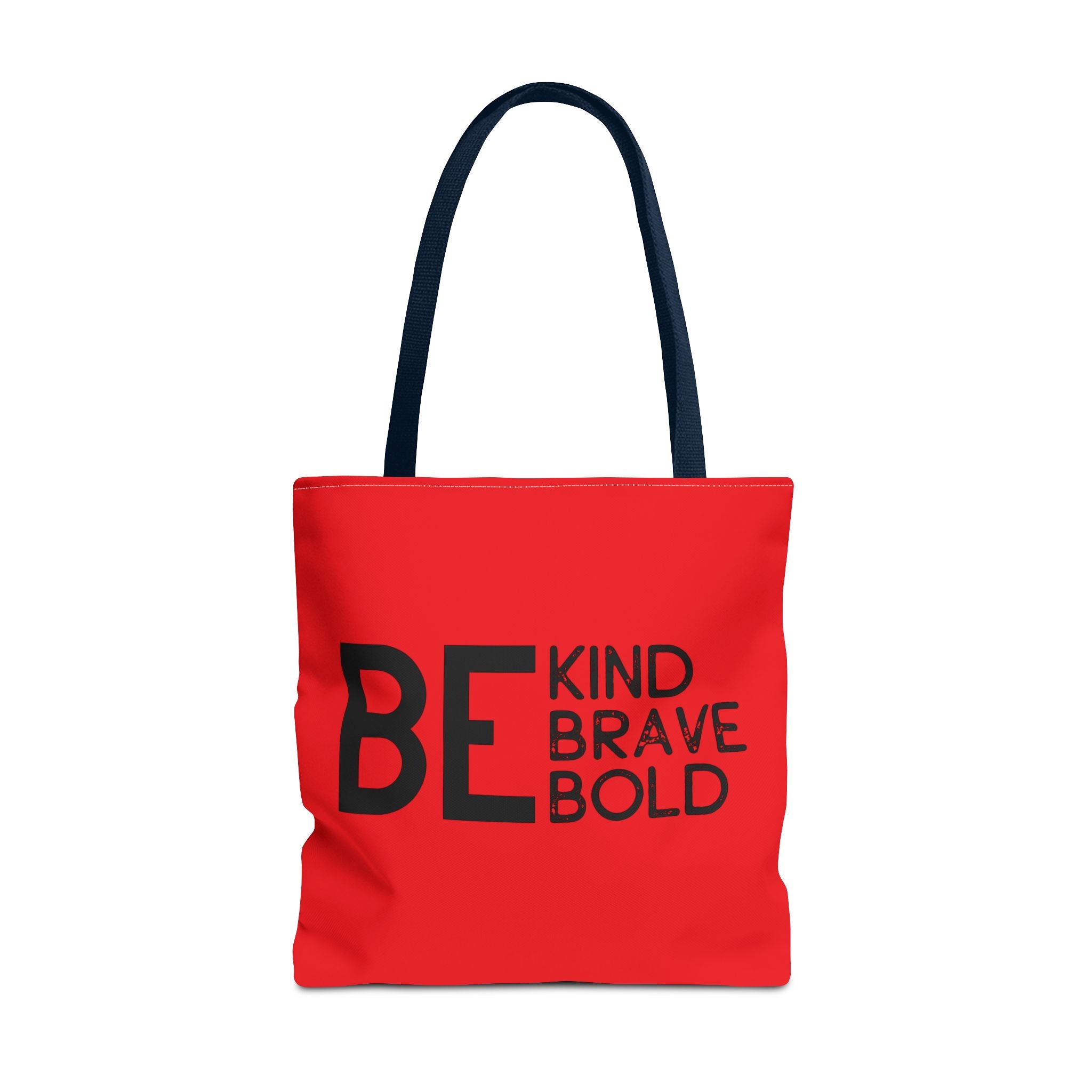 Inspirational Tote Bag - Be Kind Brave Bold - Eco-Friendly Carryall - Red