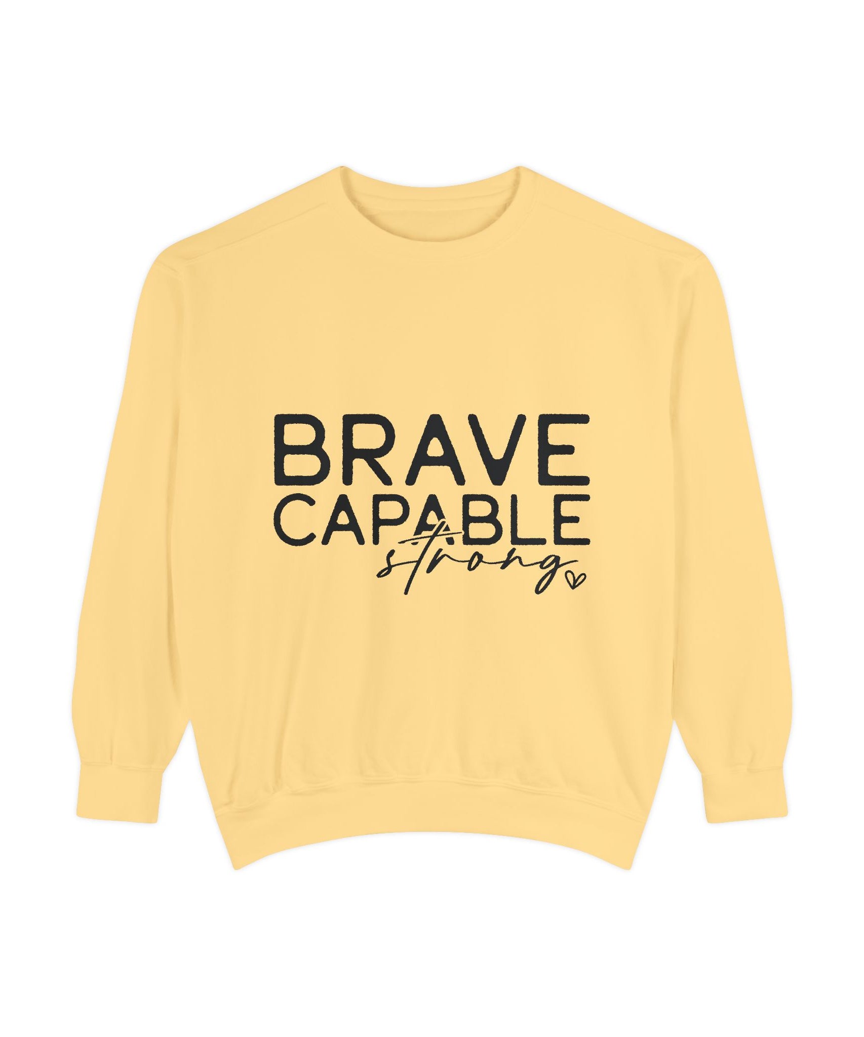 Minimalist Brave Capable Strong Crewneck Sweatshirt | Gallory Hive