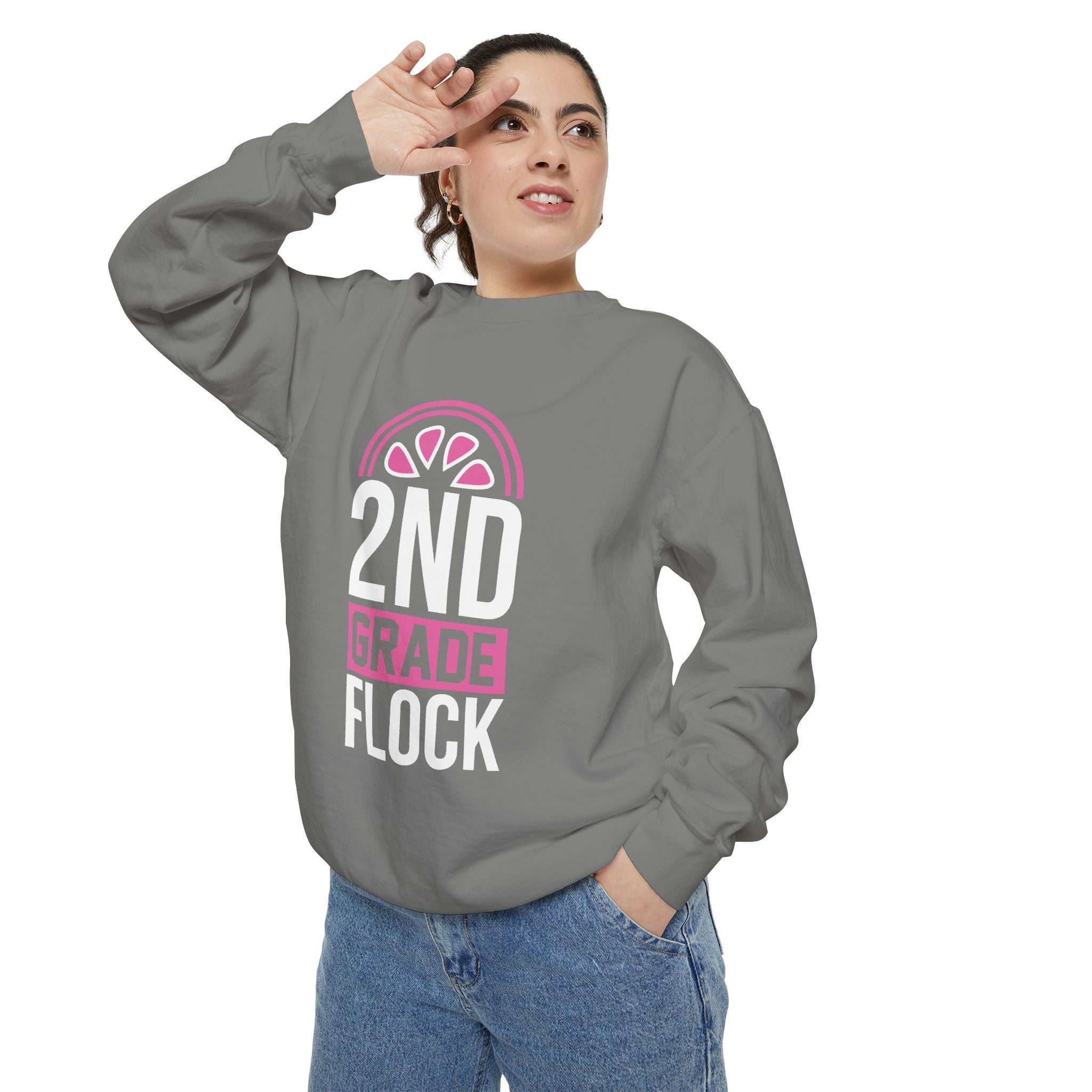 Unisex 2nd Grade Flock Sweatshirt | Perfect for Teachers, Back to School, Classroom, Gift for Kids, Cozy Style