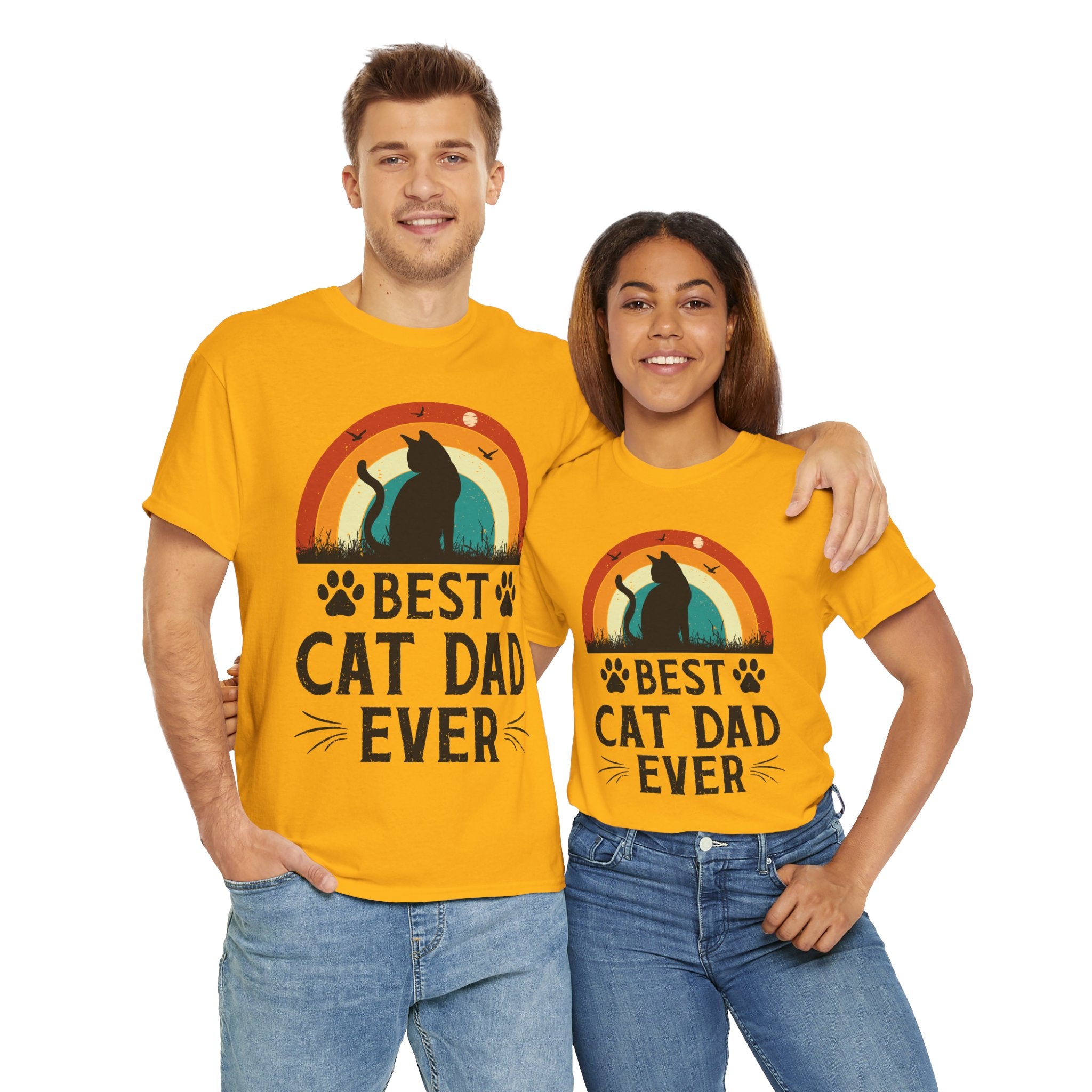 Best Cat Dad Ever T-Shirt Retro