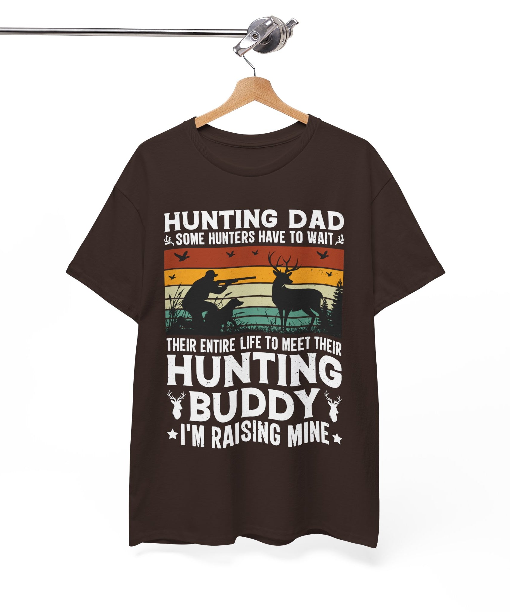 Retro Hunter Tee – Dog, Deer & Rifle Scene