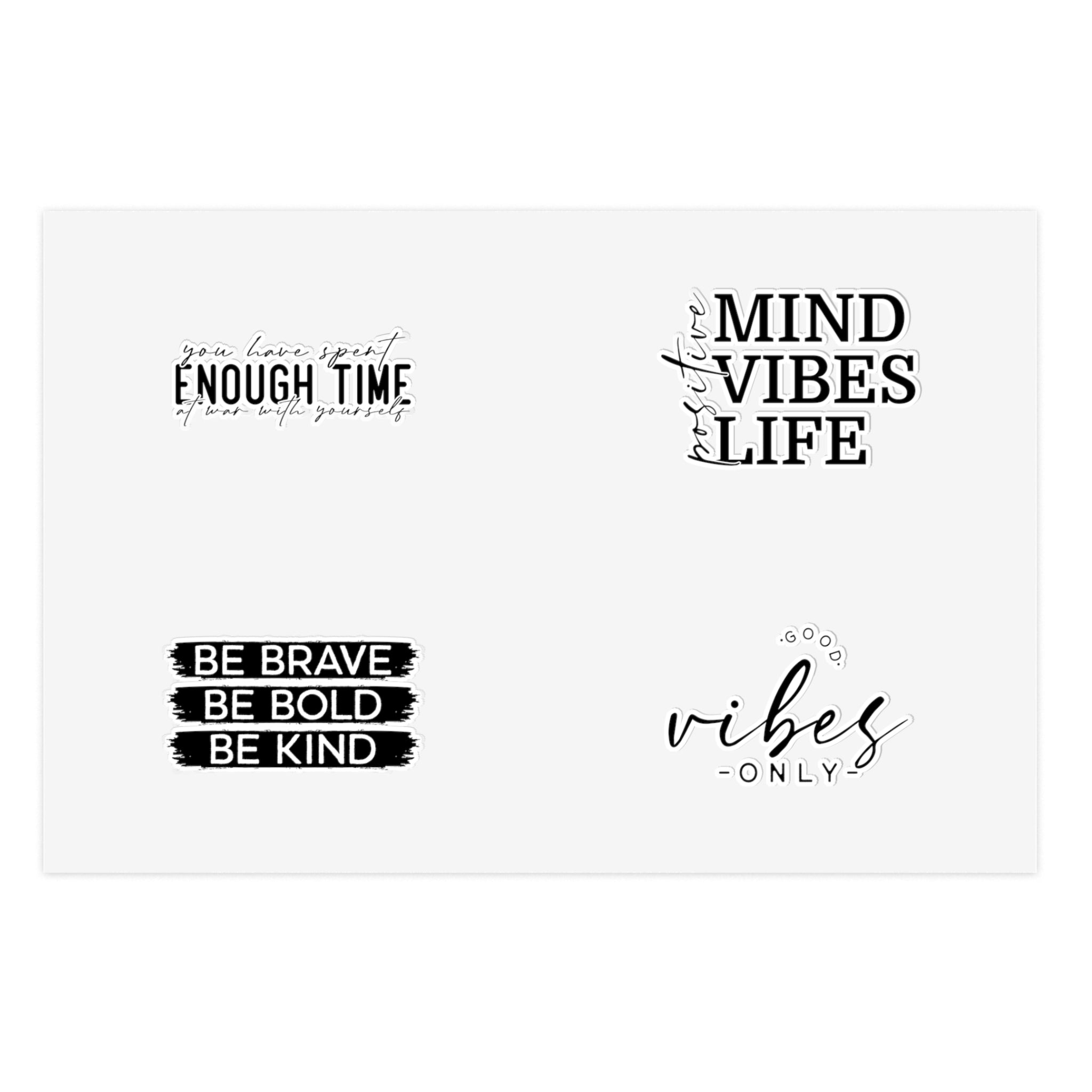 Inspirational Sticker Sheets for Motivation & Positivity, Decorative Vinyl Stickers, Gift for Friends