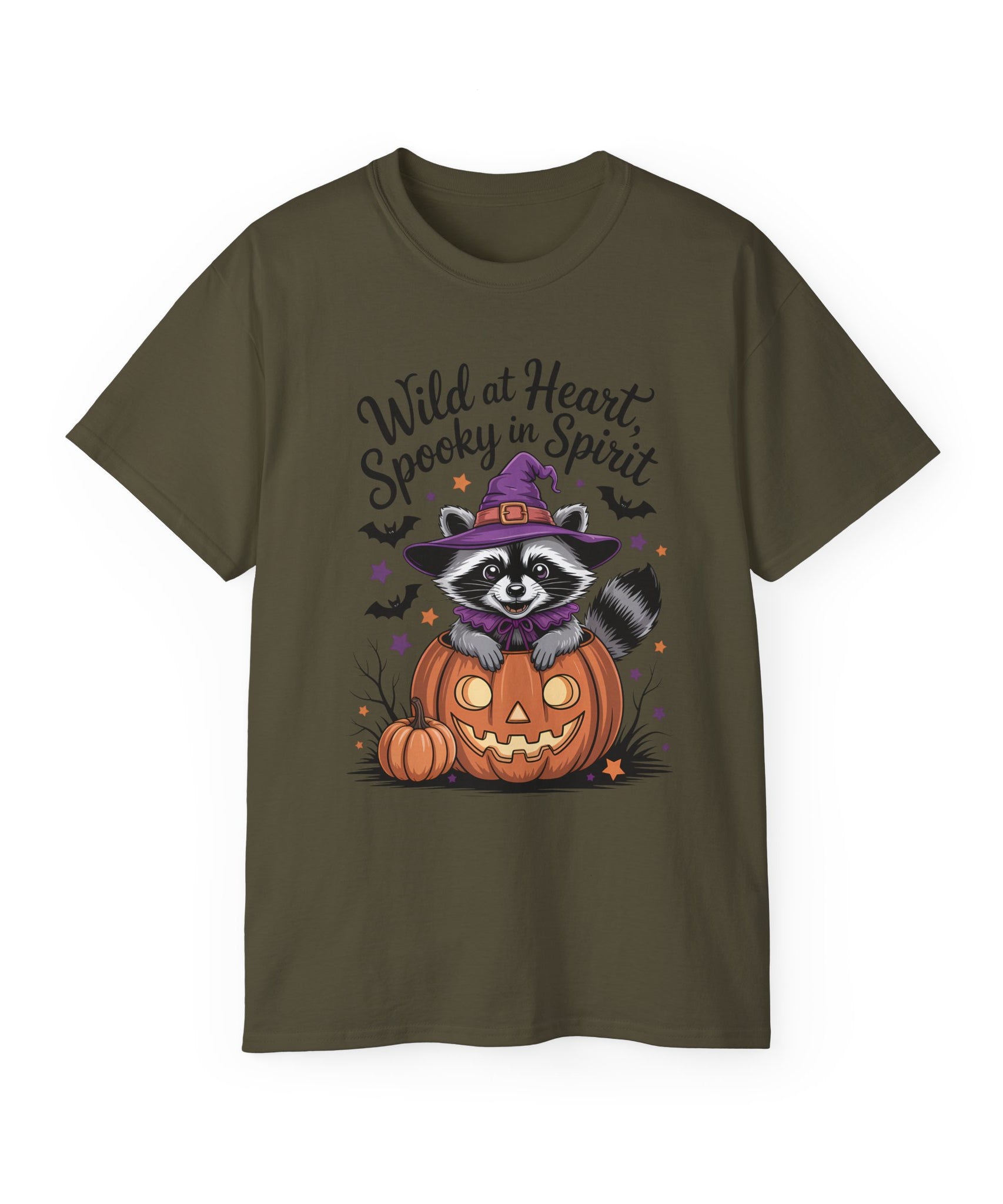 Spooky Raccoon in Pumpkin T-Shirt ~ Gallory Hive