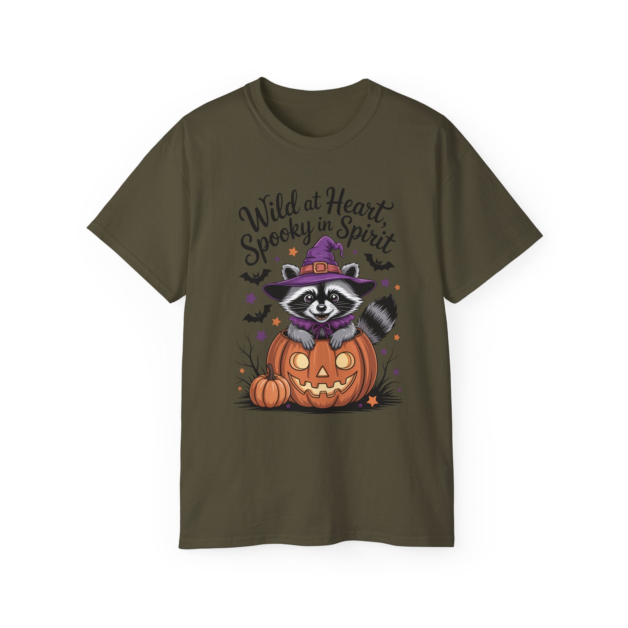 Spooky Raccoon in Pumpkin T-Shirt ~ Gallory Hive