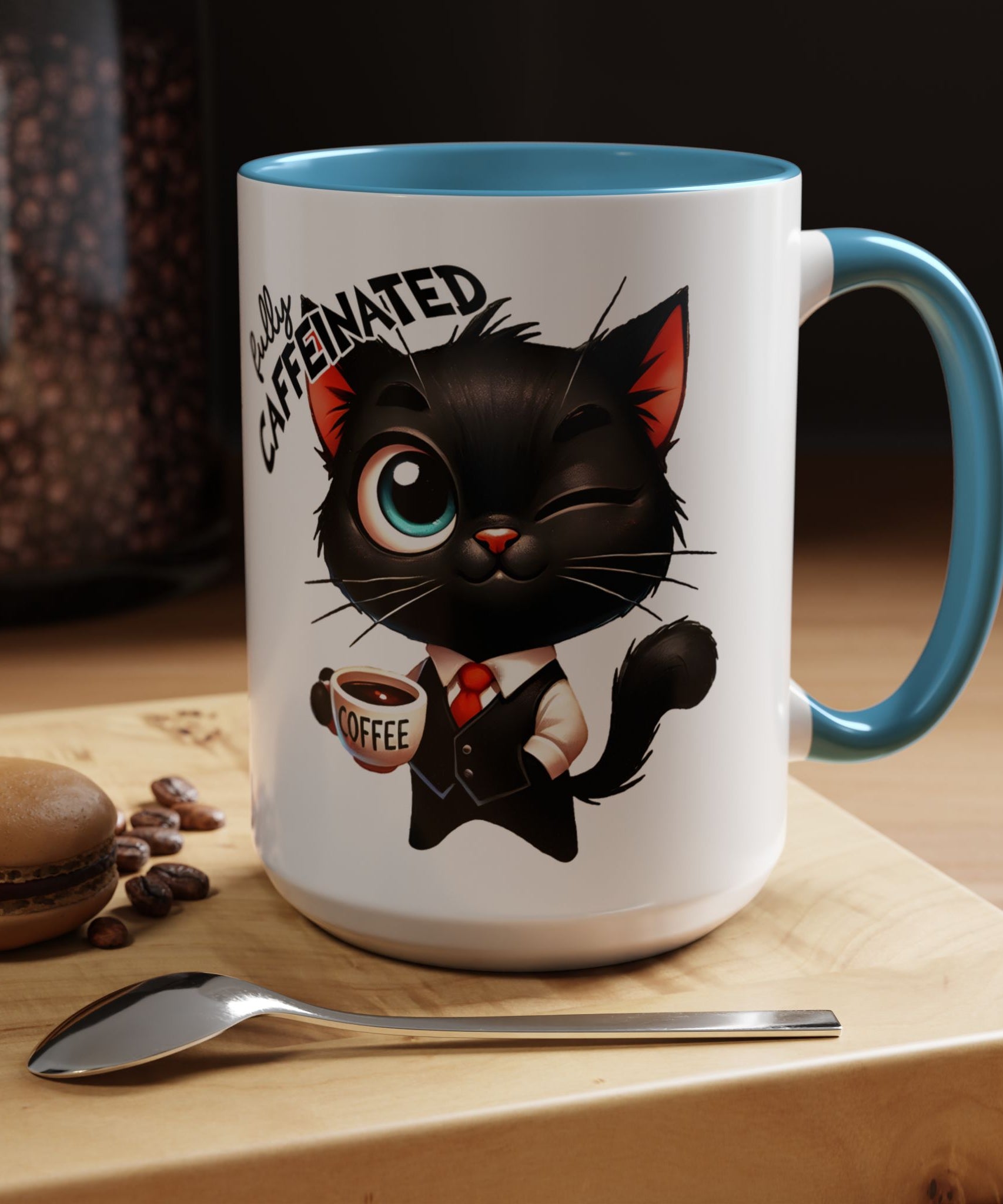 Cute Black Cat Accent Coffee Mug  Gallory Hive