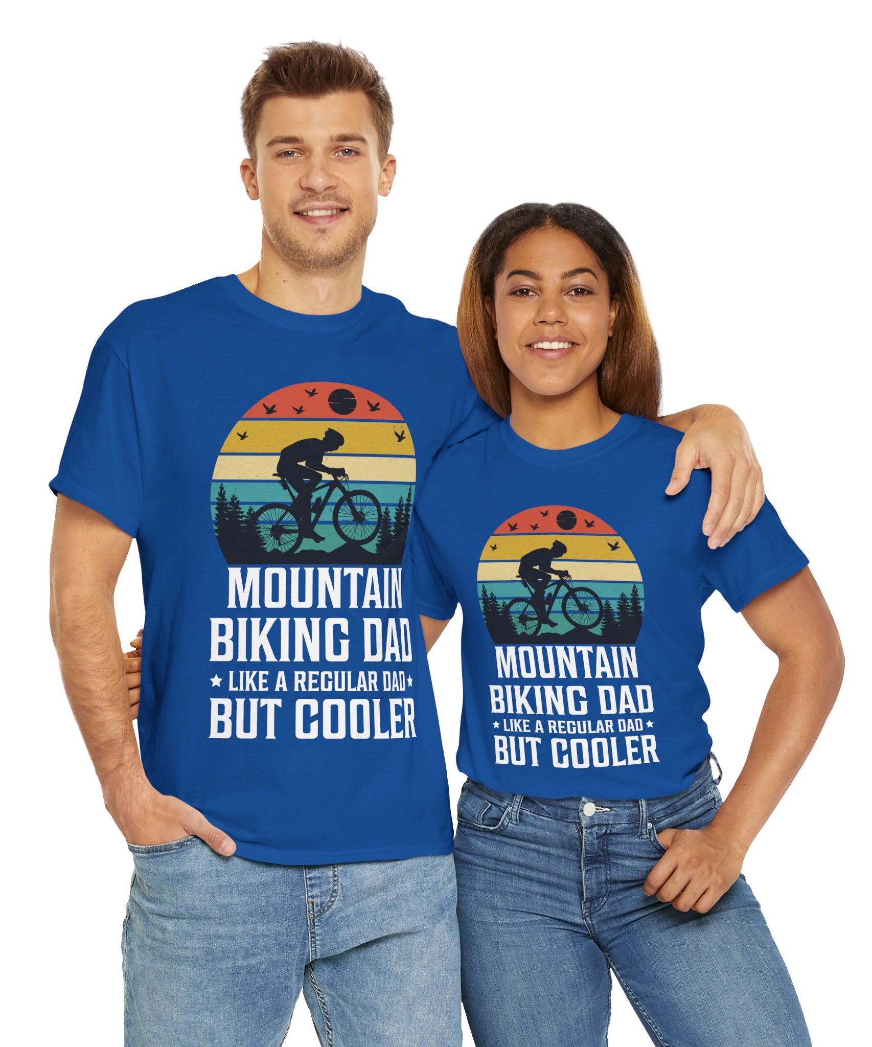 Retro Mountain Biking Dad Tee - Unique Gift Idea