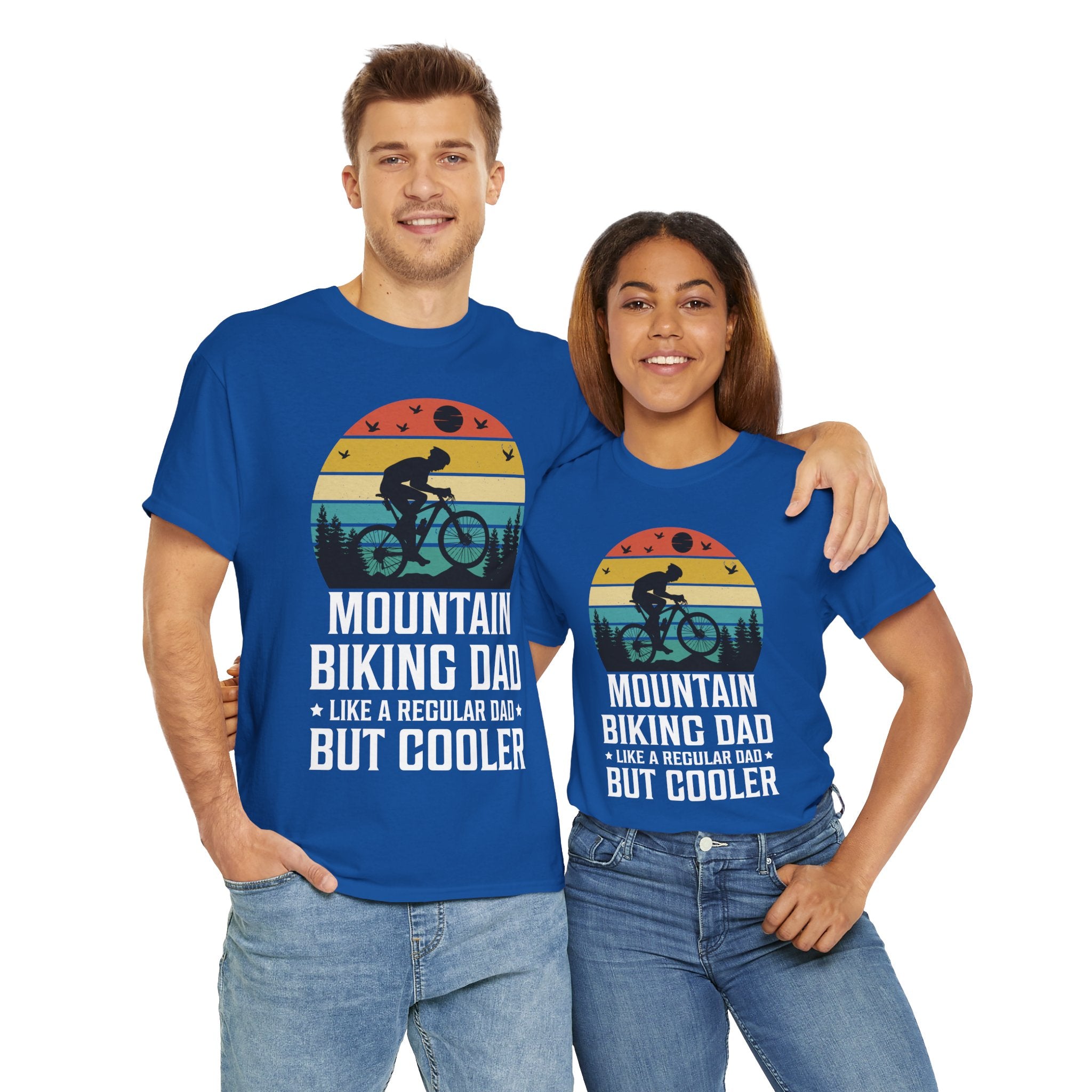 Retro Mountain Biking Dad Tee - Unique Gift Idea