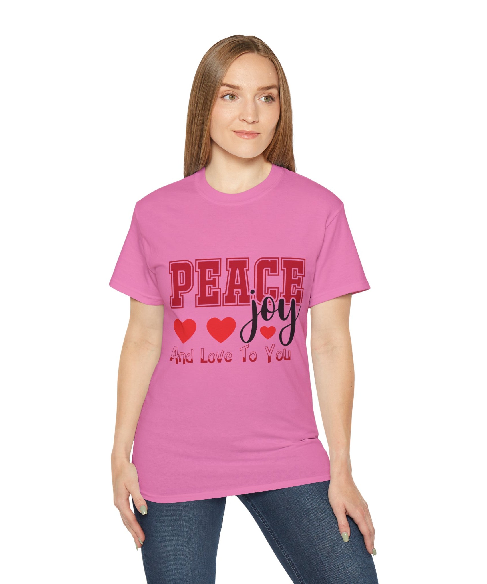 Peace, Joy & Love Retro Christmas T-Shirt | Gallory Hive