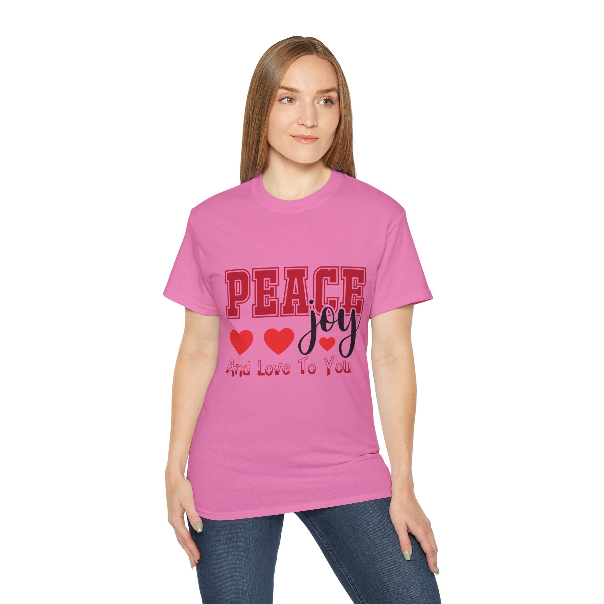 Peace, Joy & Love Retro Christmas T-Shirt | Gallory Hive