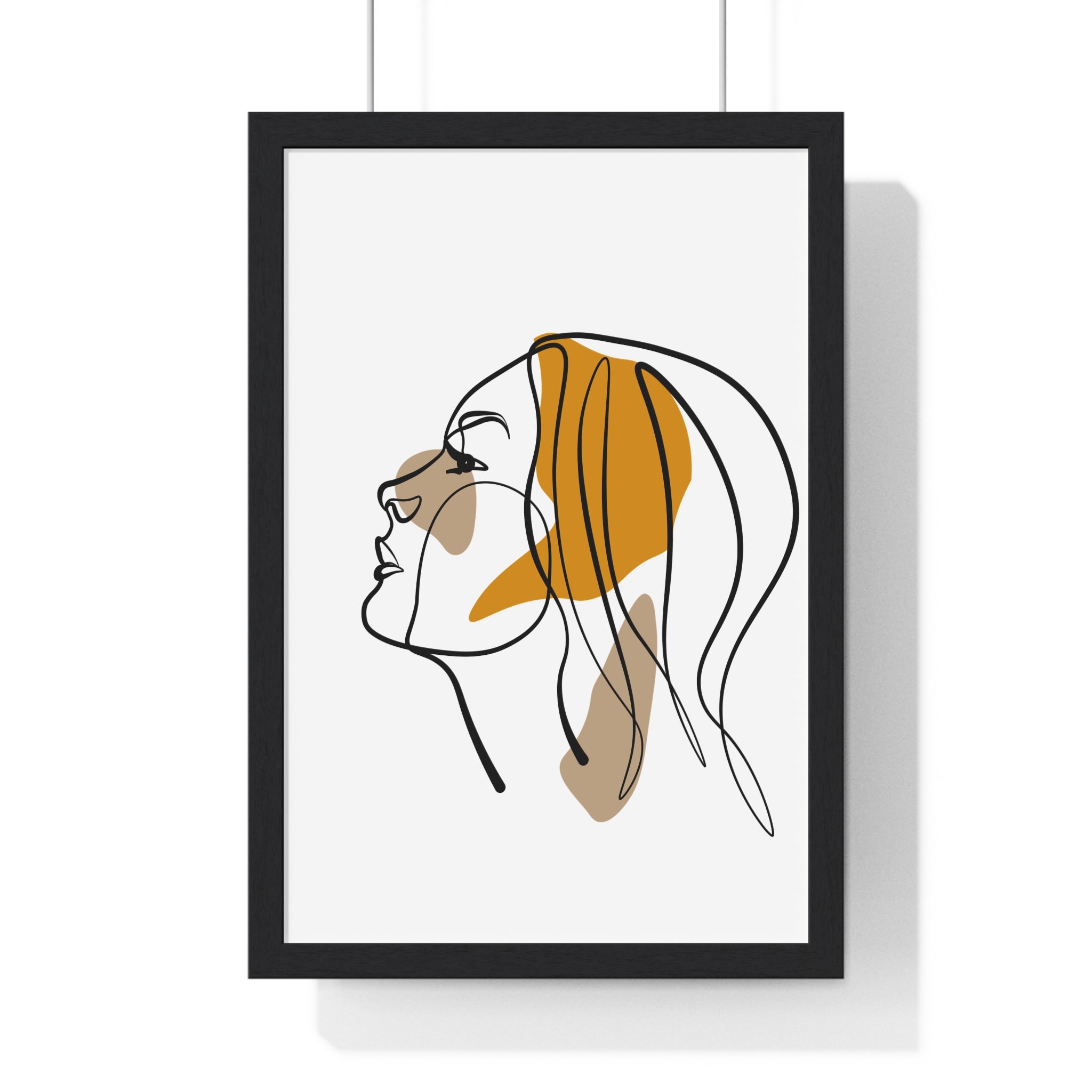 Abstract Woman Face Art – Framed Minimalist Print | Gallory Hive