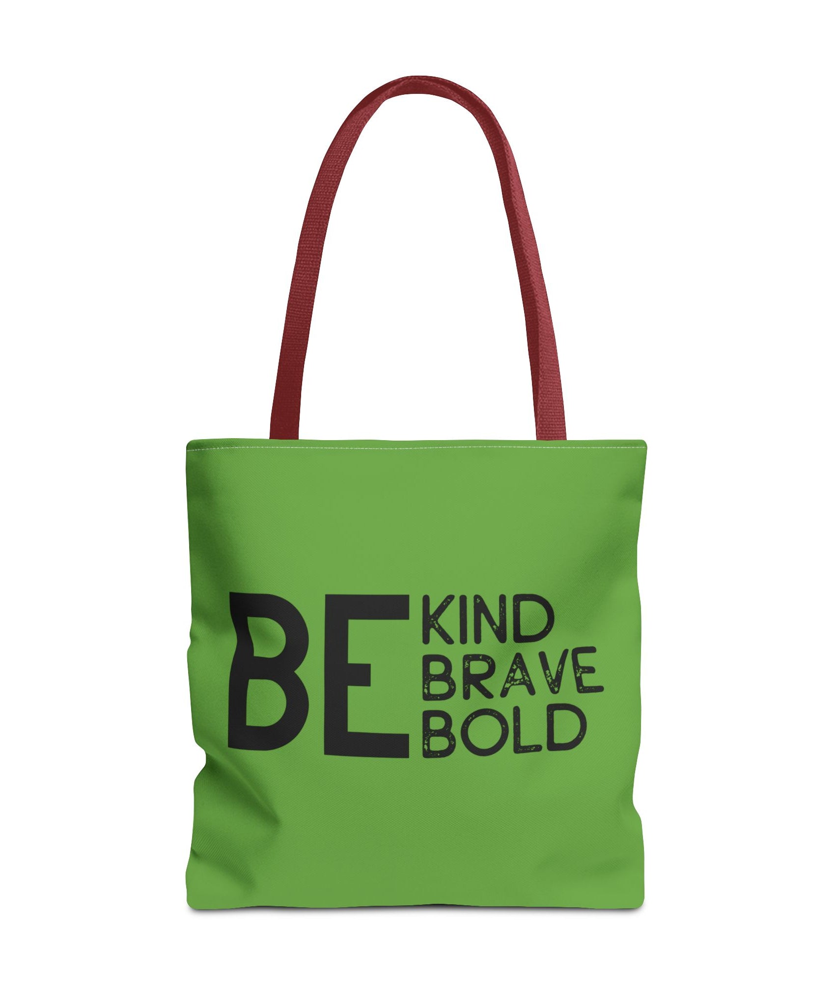Inspirational Tote Bag - Be Kind Brave Bold - Eco-Friendly Carryall - Green
