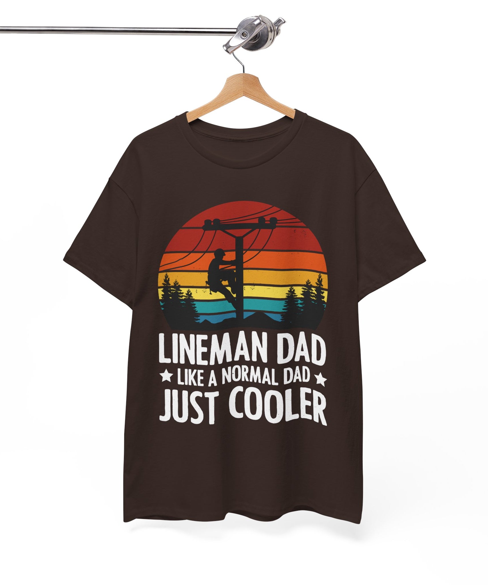 Lineman Tee – Bold Sunset & Power Lines