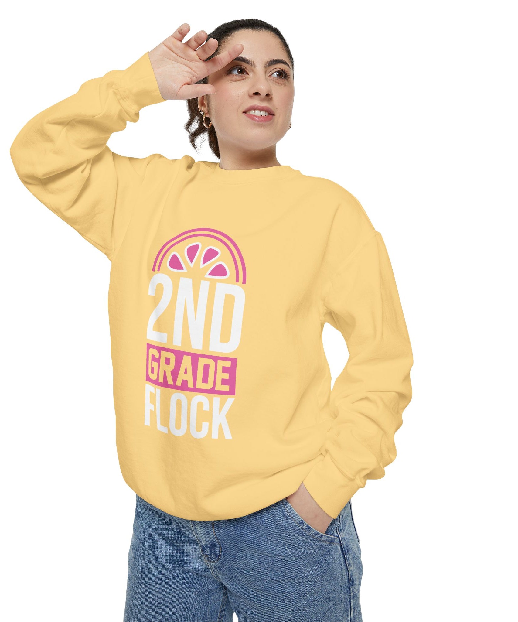 Unisex 2nd Grade Flock Sweatshirt | Perfect for Teachers, Back to School, Classroom, Gift for Kids, Cozy Style