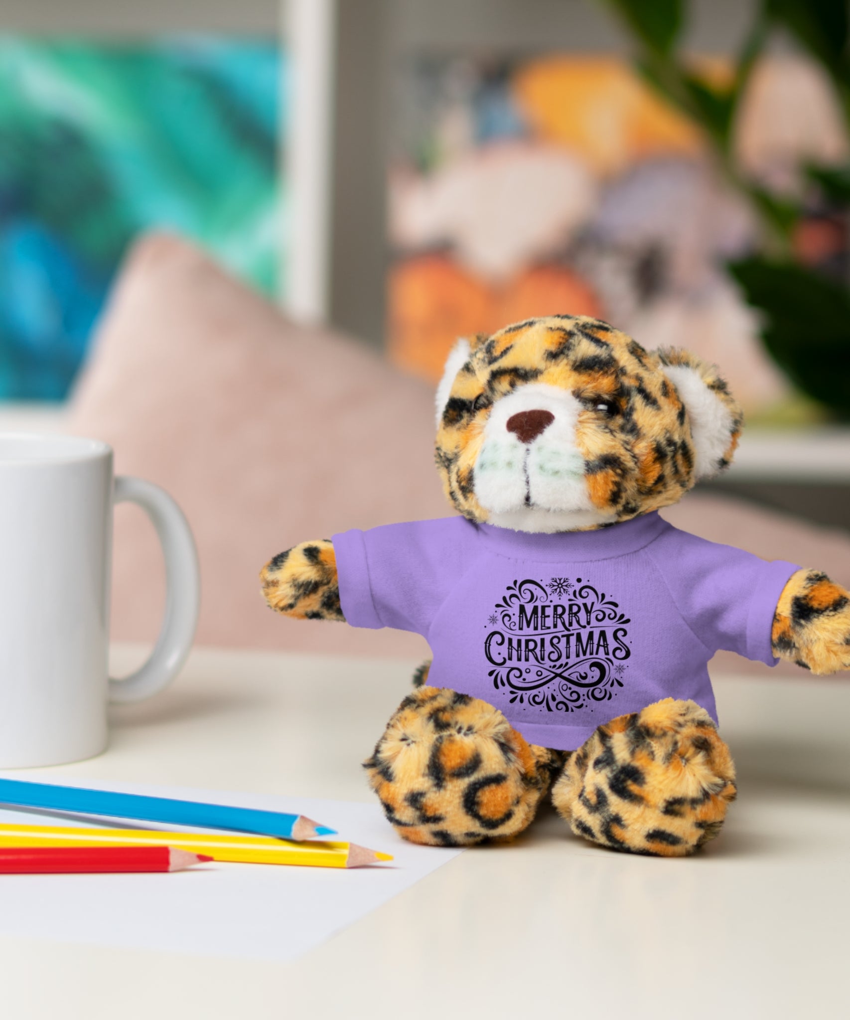 Festive Merry Christmas Stuffed Jaguar | Gallory Hive