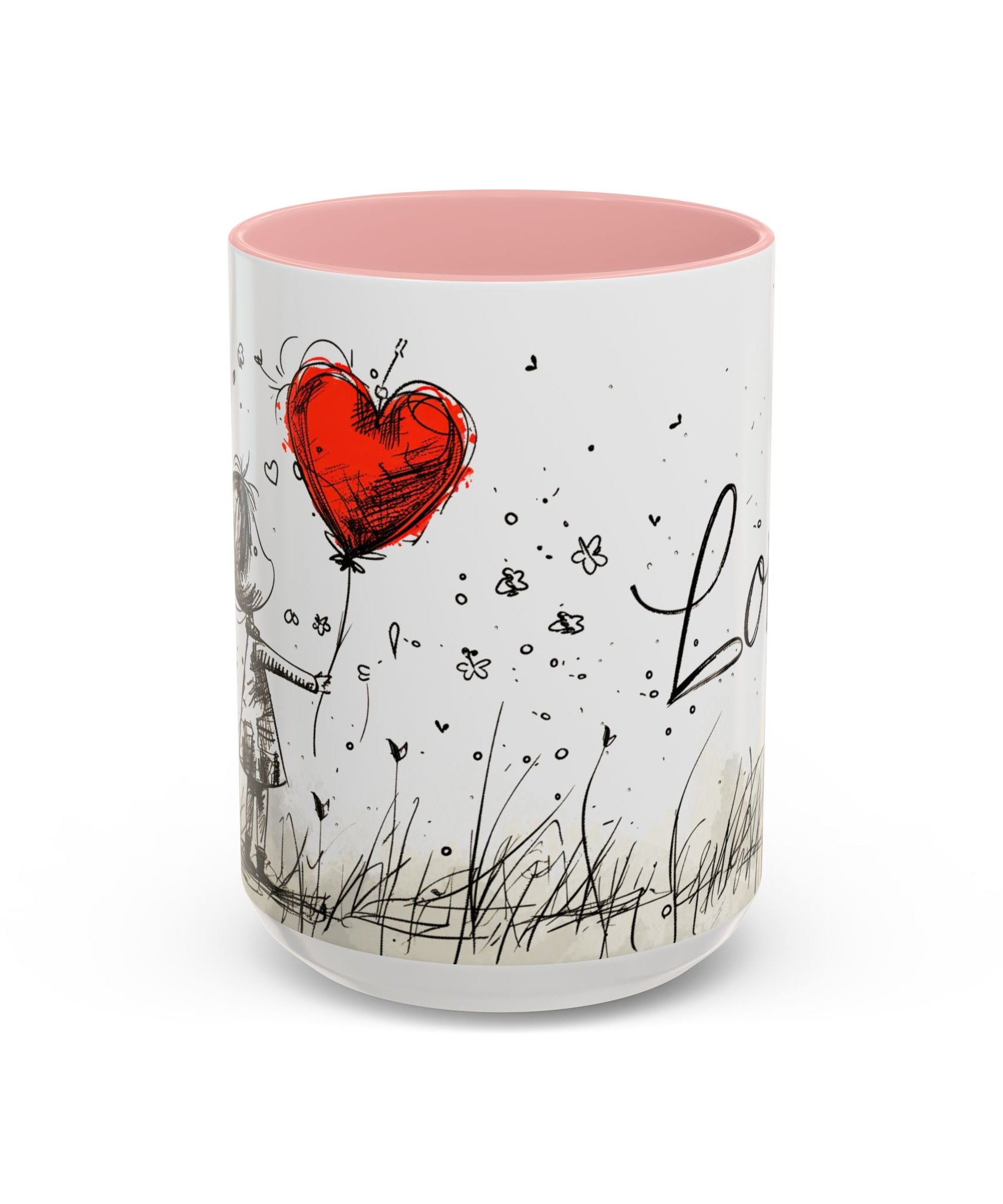 Love Heart Sketch Ceramic Coffee Mug | Gallory Hive