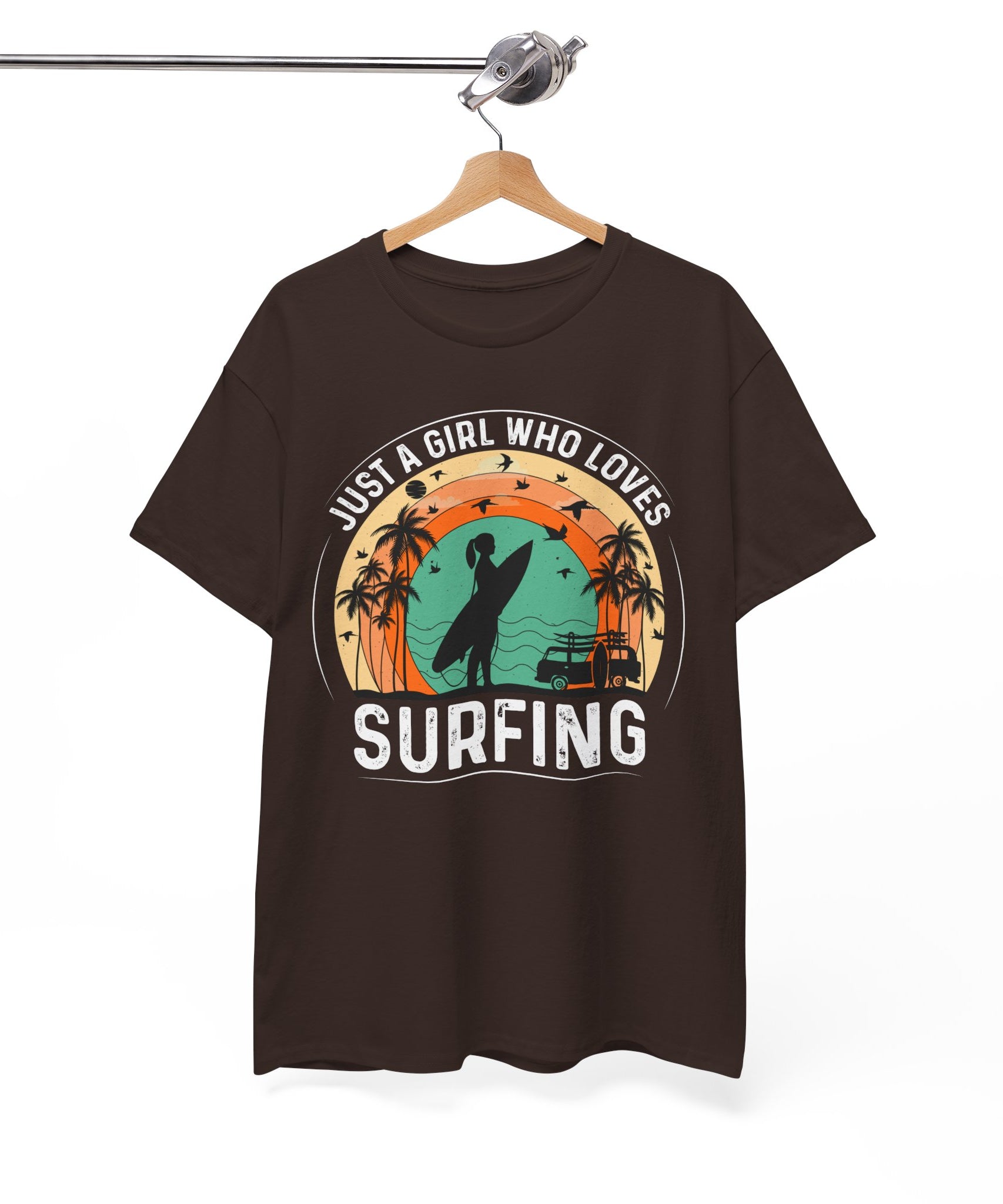 Beach Girl Surfing Retro Tee | Gallory Hive