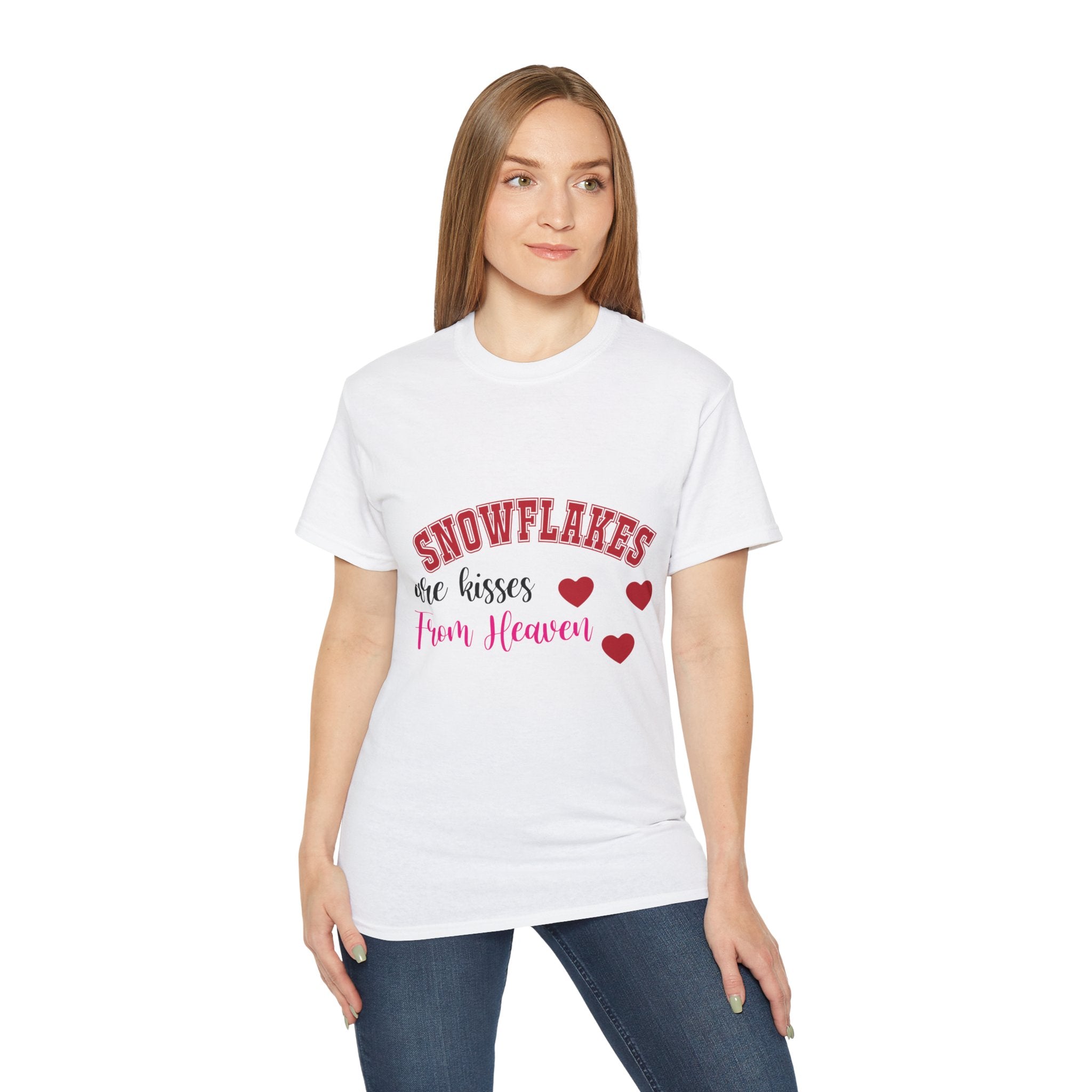 Snowflakes & Hearts Christmas T-Shirt | Gallory Hive