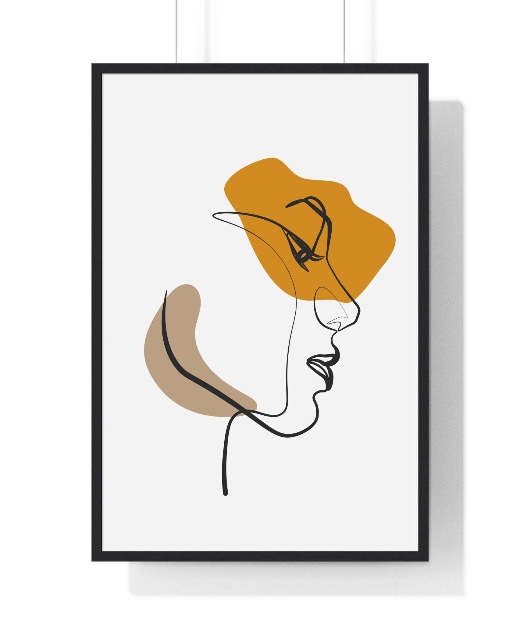 Abstract Profile Line Art – Framed Face Print | Gallory Hive