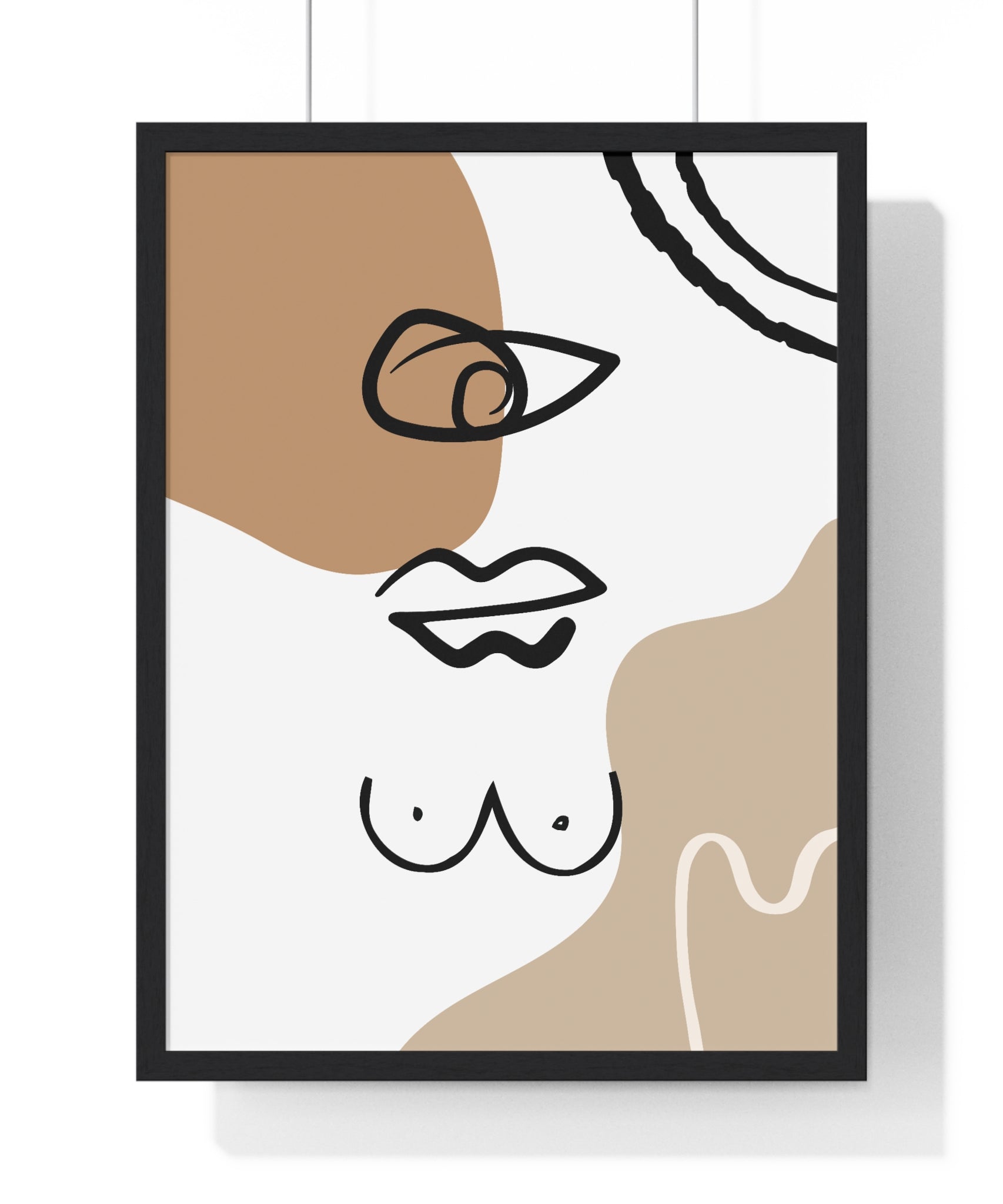 Abstract Human Form Art – Framed Line Drawing | Gallory Hive