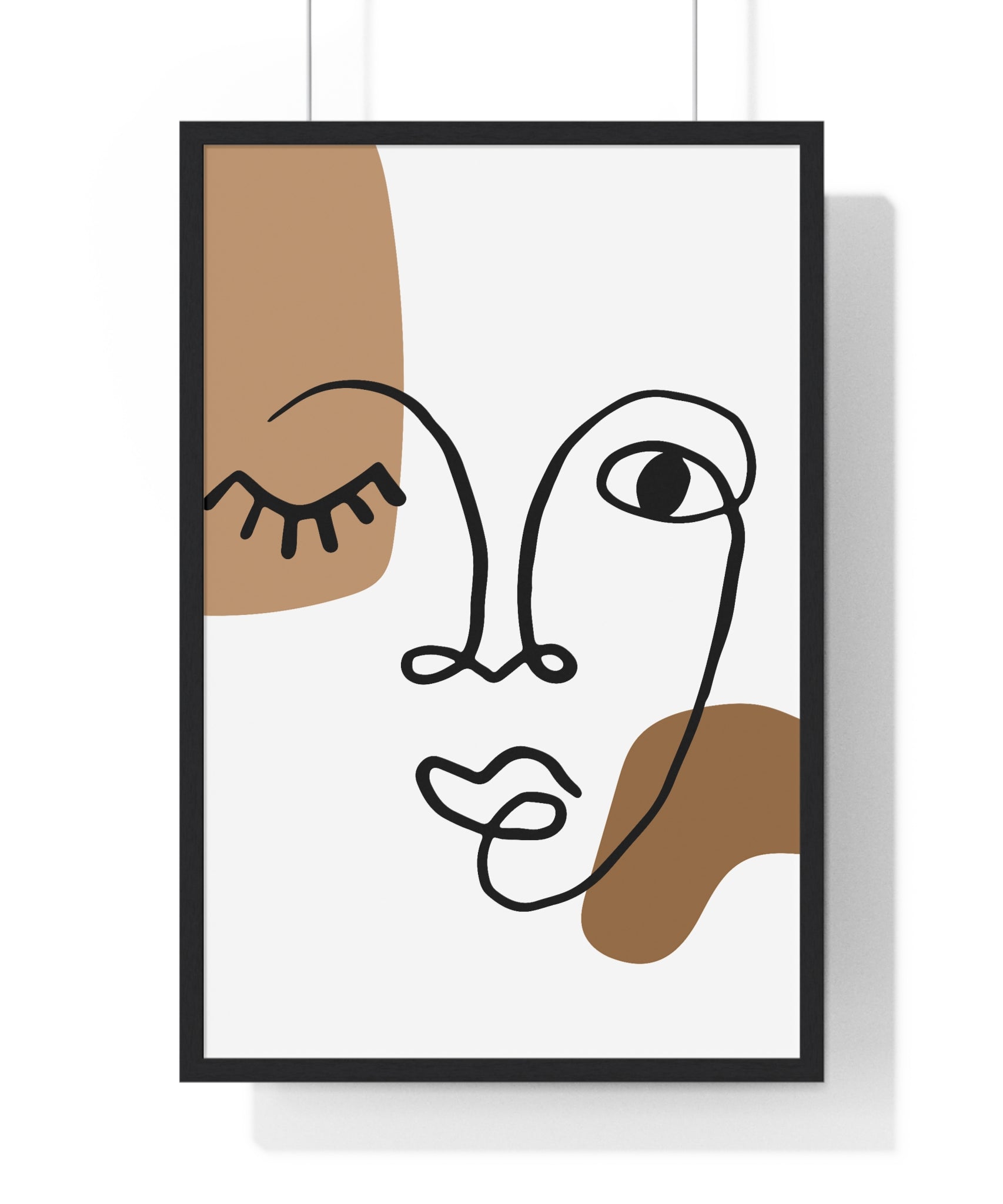 Modern Face Line Drawing – Wood Framed Print | Gallory Hive