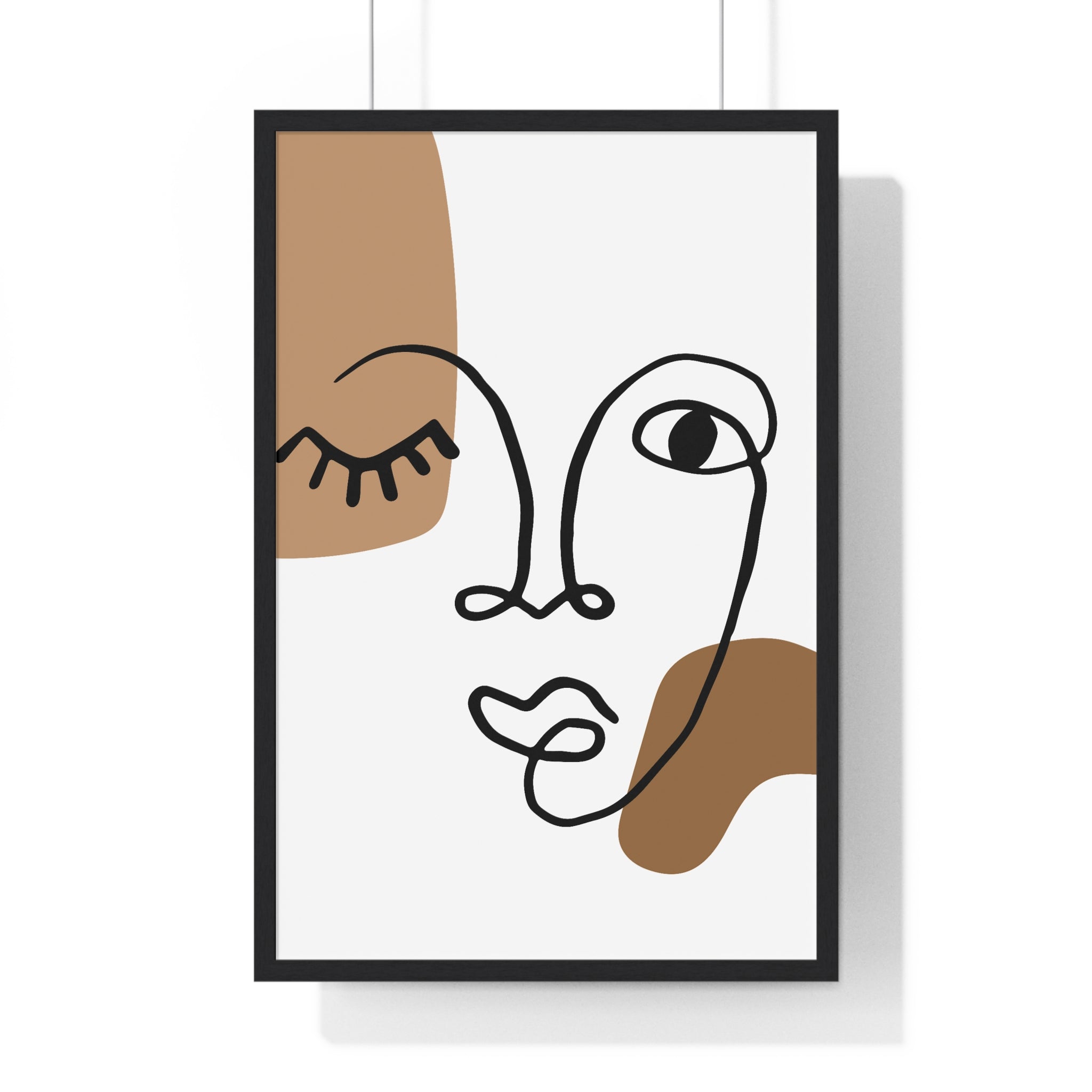 Modern Face Line Drawing – Wood Framed Print | Gallory Hive