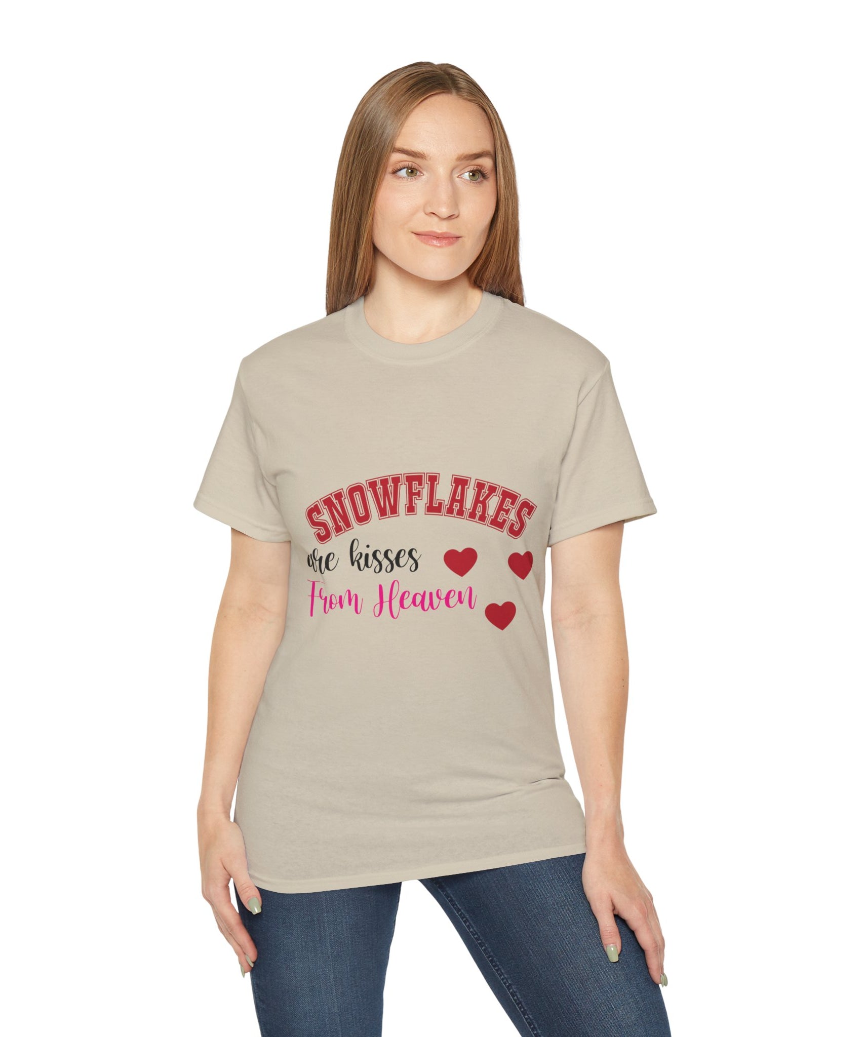 Snowflakes & Hearts Christmas T-Shirt | Gallory Hive