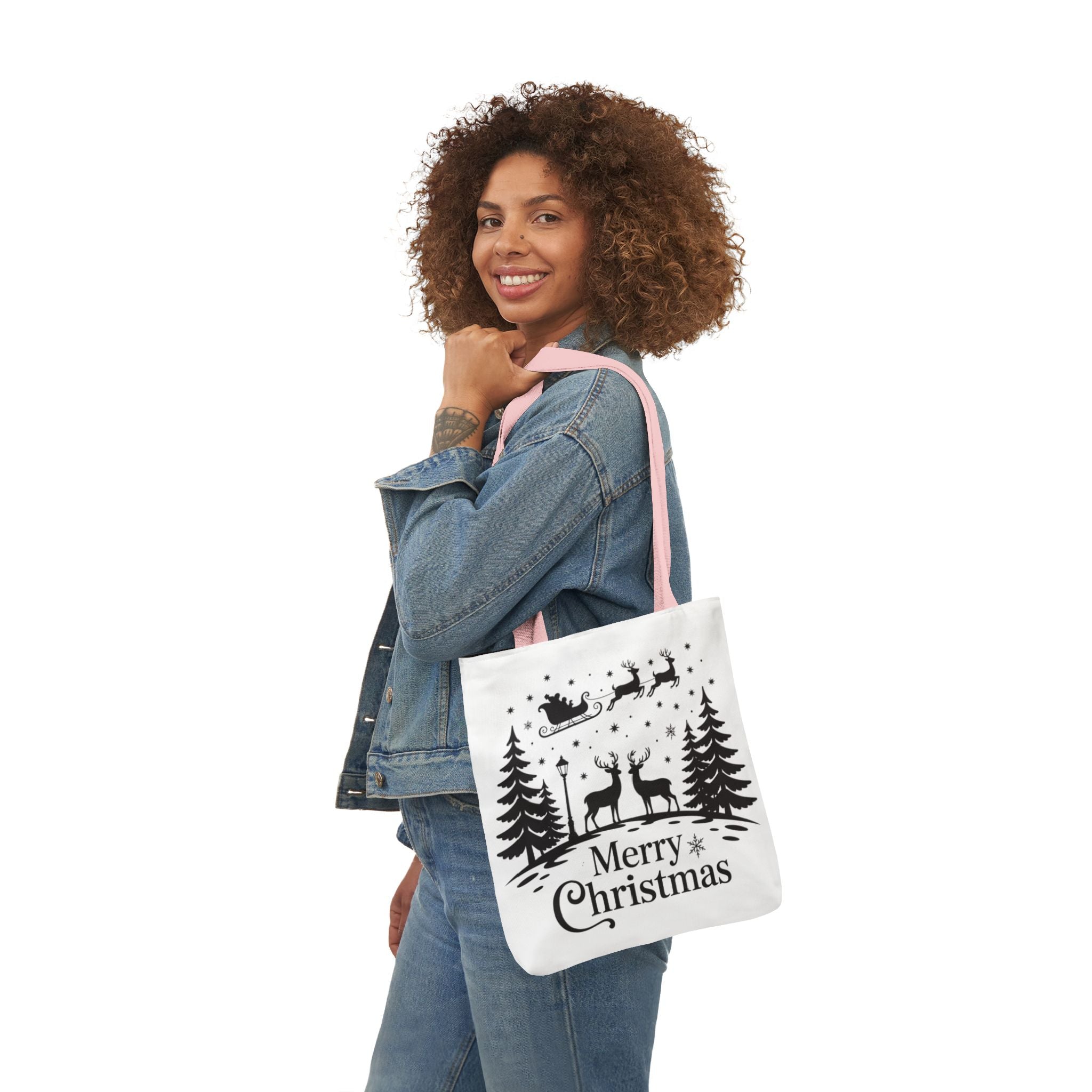 Merry Christmas Reindeer & Palm Trees Tote Bag