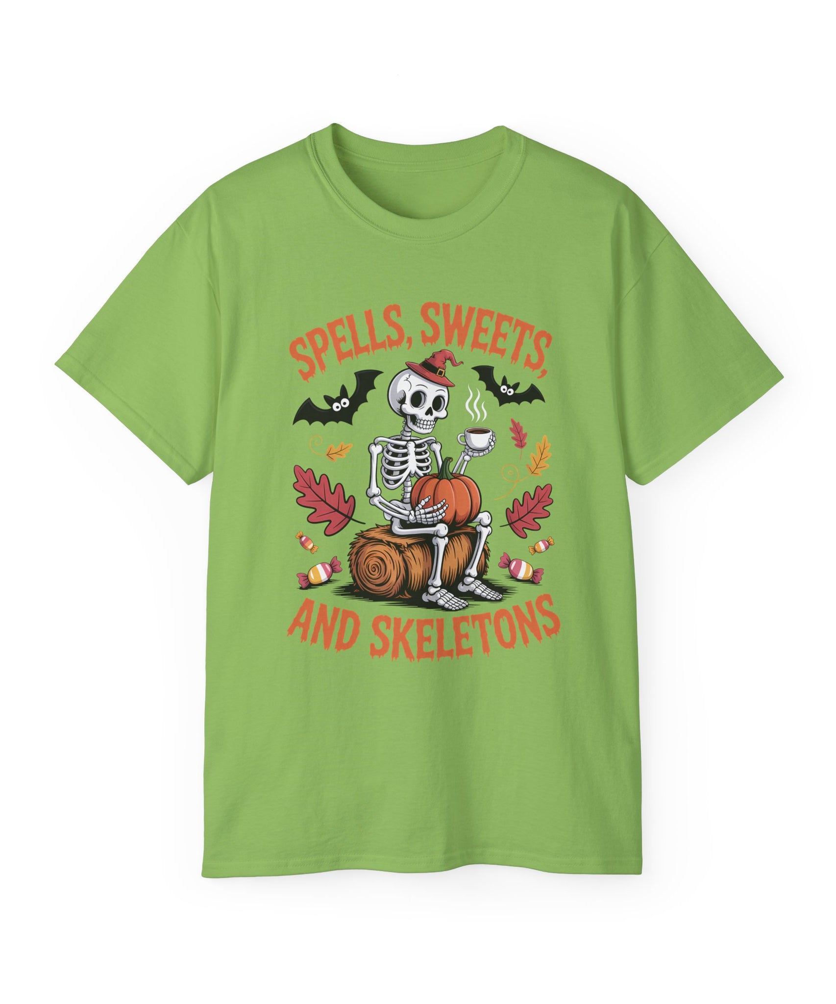 Cute Skeleton Witch Halloween T-Shirt | Gallory Hive