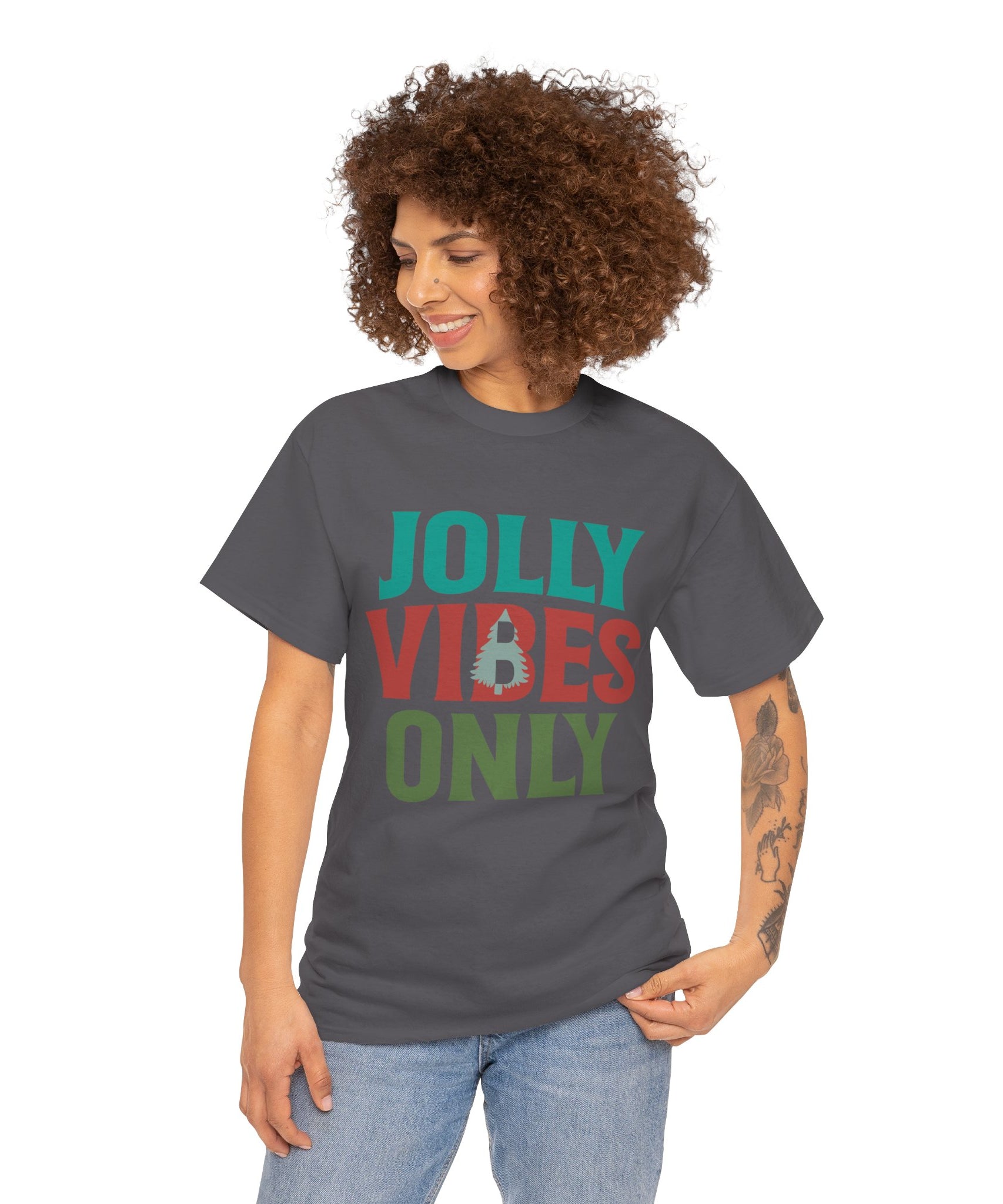 Festive Jolly Vibes Christmas T-Shirt | Gallory Hive