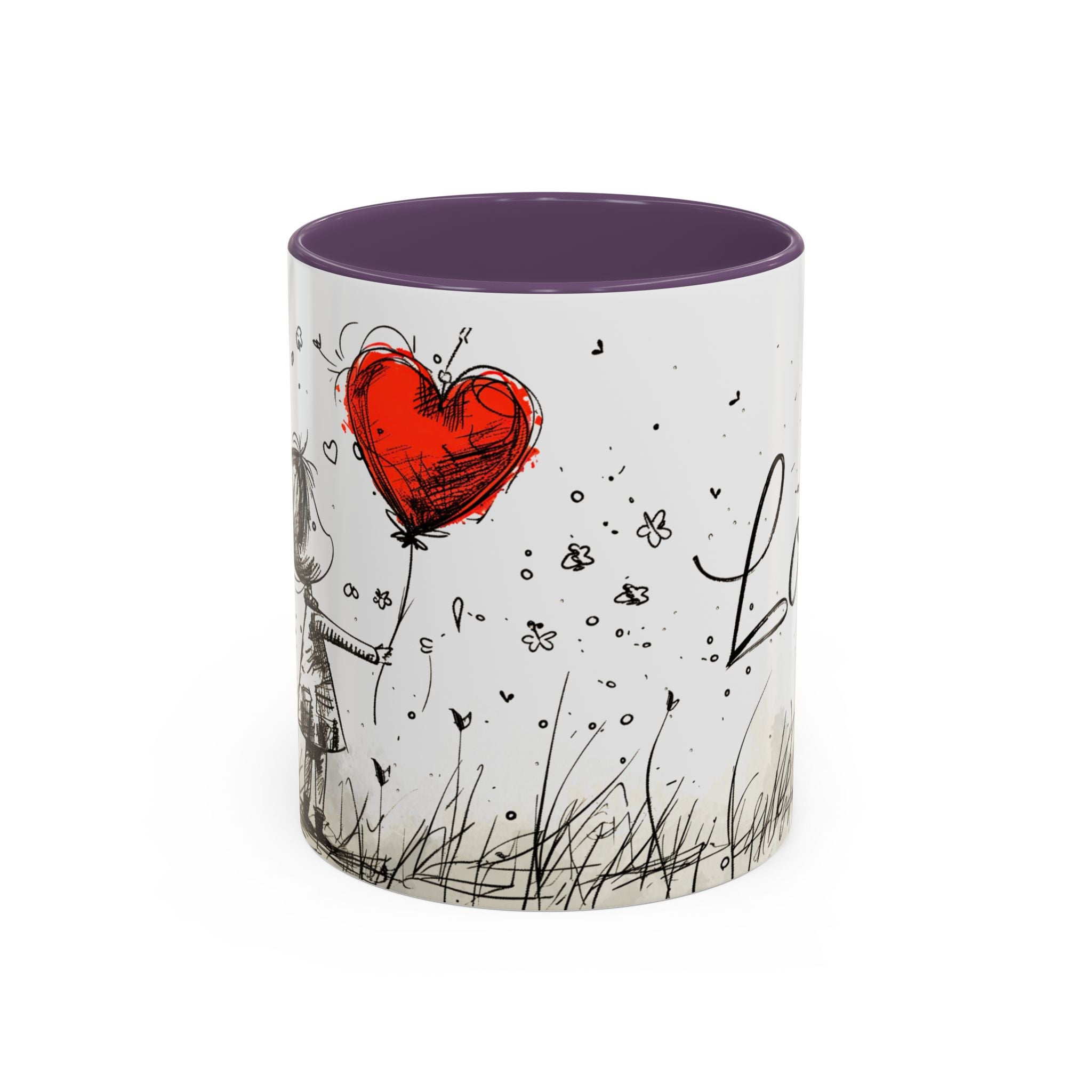 Love Heart Sketch Ceramic Coffee Mug | Gallory Hive
