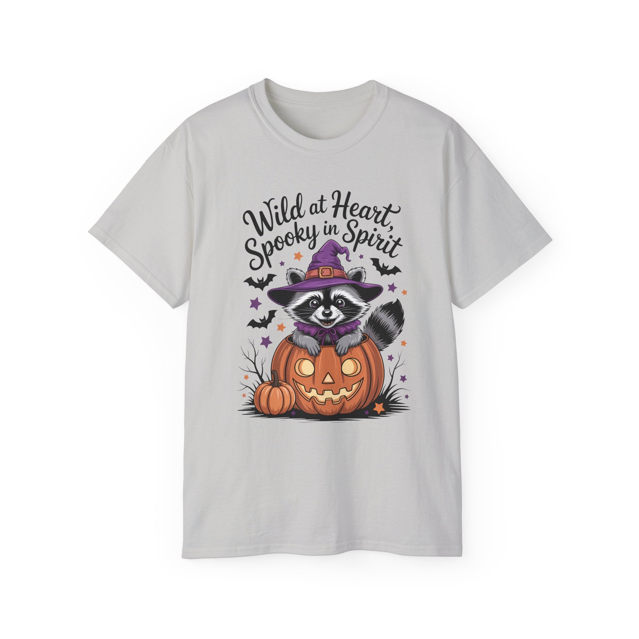 Spooky Raccoon in Pumpkin T-Shirt ~ Gallory Hive