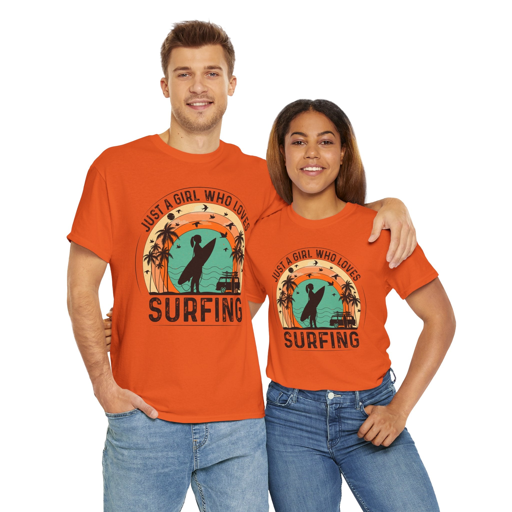 Beach Girl Surfing Retro Tee