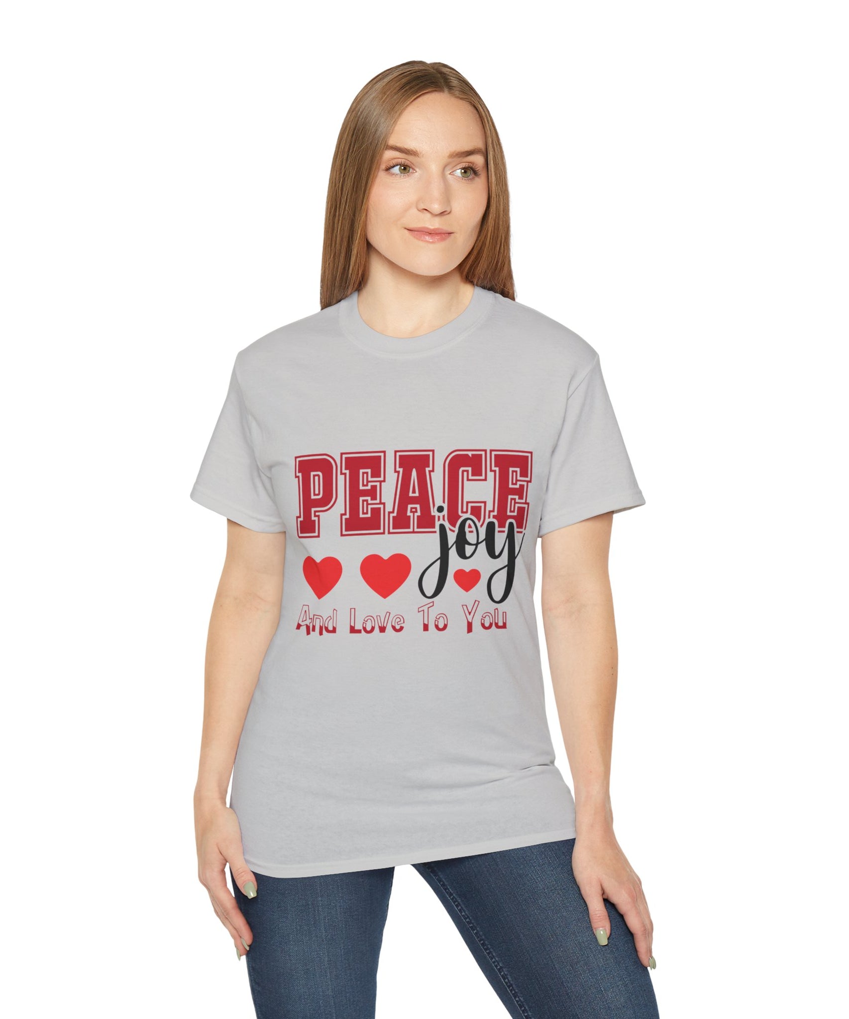 Peace, Joy & Love Retro Christmas T-Shirt | Gallory Hive
